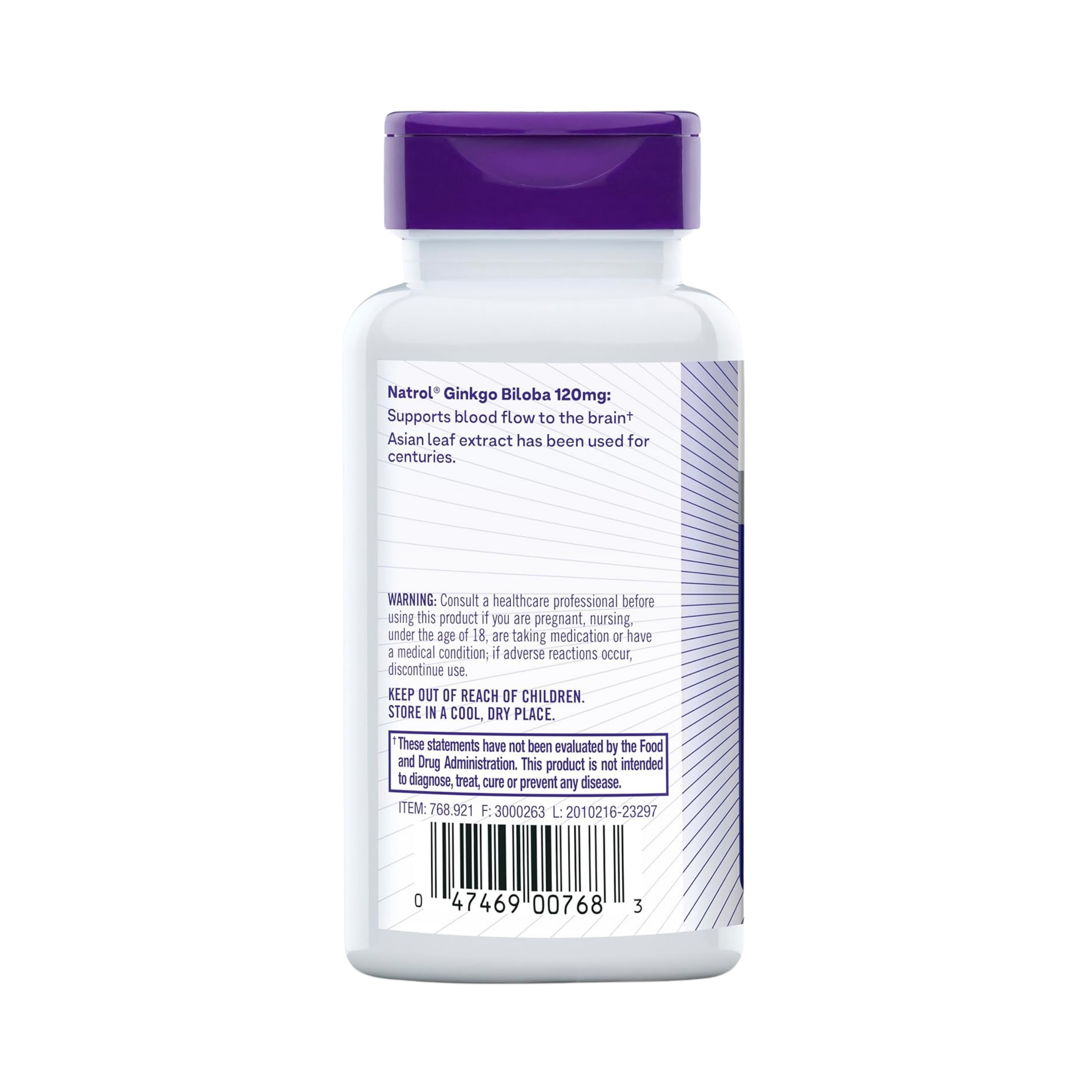 Natrol, Brain Health, Ginkgo Biloba, 120mg,  60 Capsules