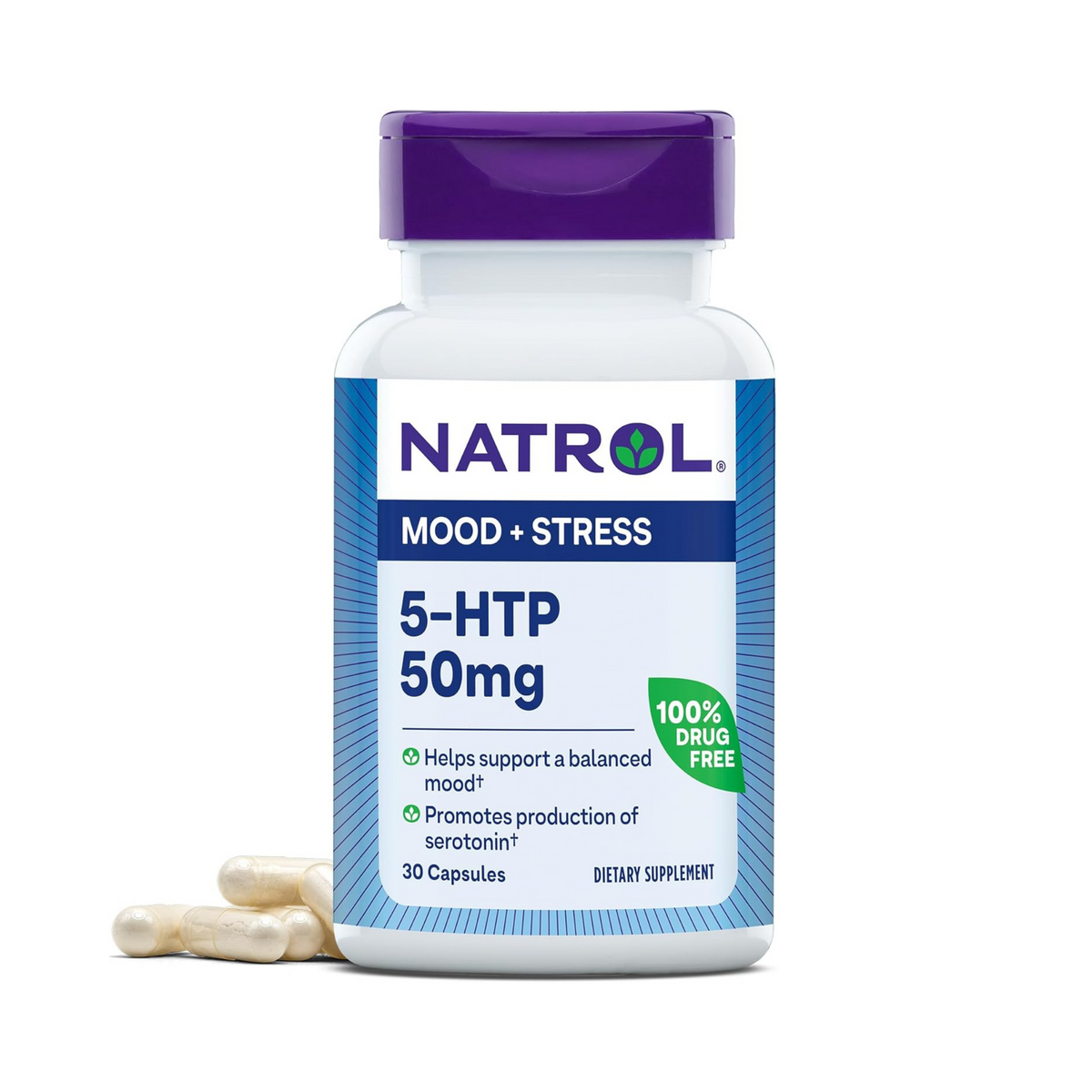 Natrol, Mood & Stress 5-HTP, 50mg, 30 Capsules