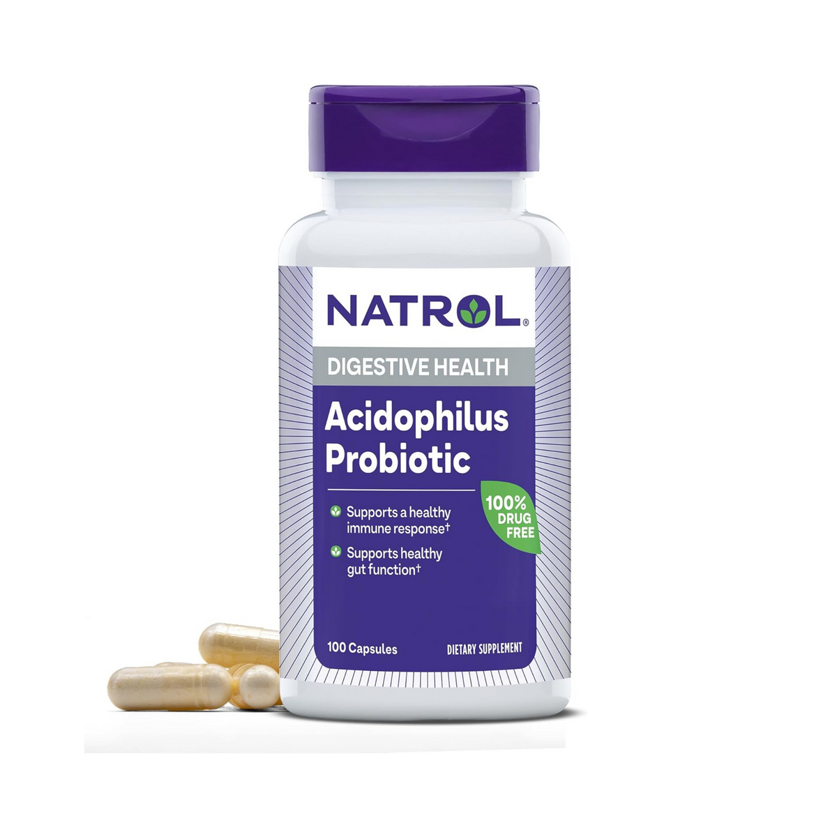 Natrol, Acidophilus Probiotic, Maintains a Healthy Digestive, 100 Capsules