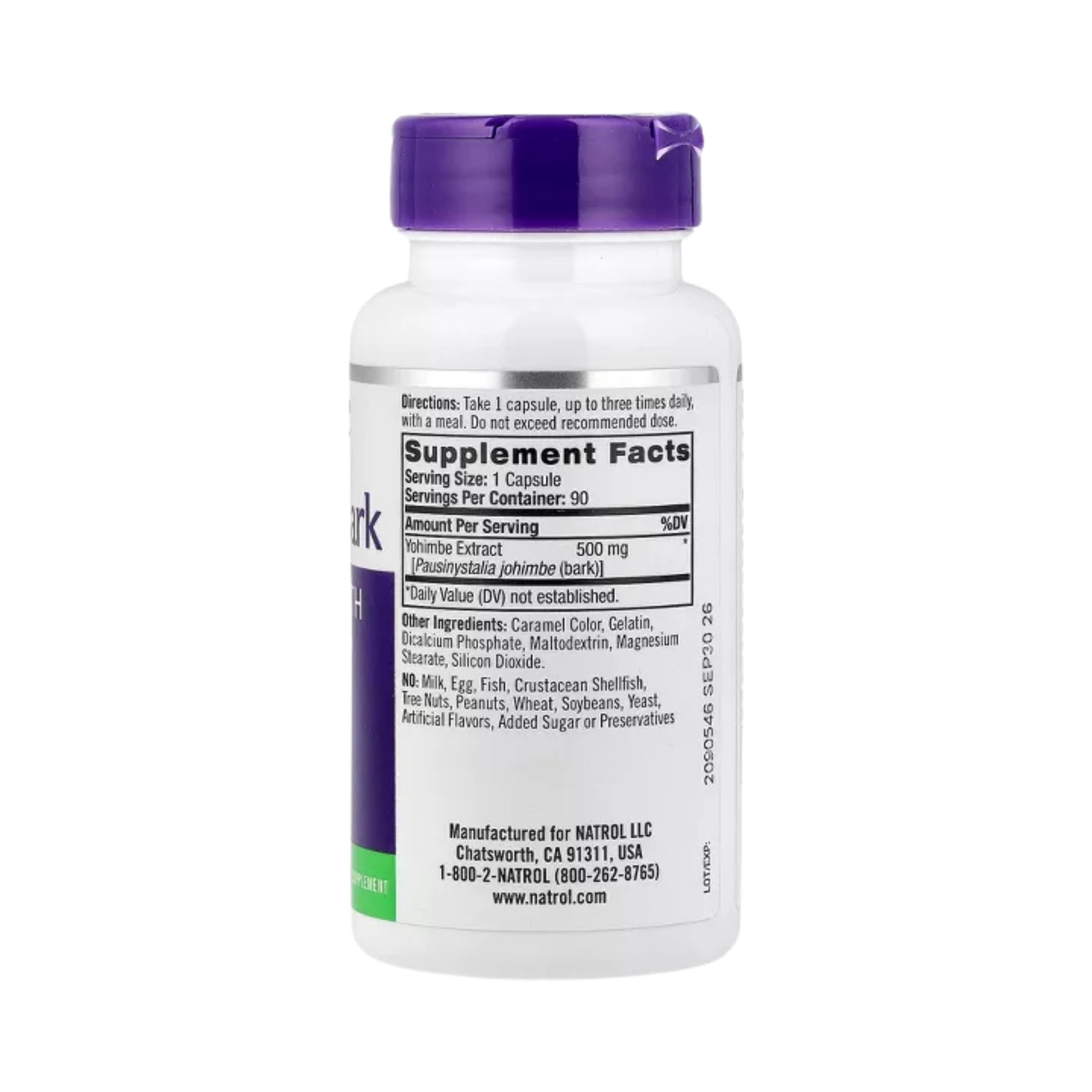 Natrol, Yohimbe Bark, 500 mg, 90 Capsules