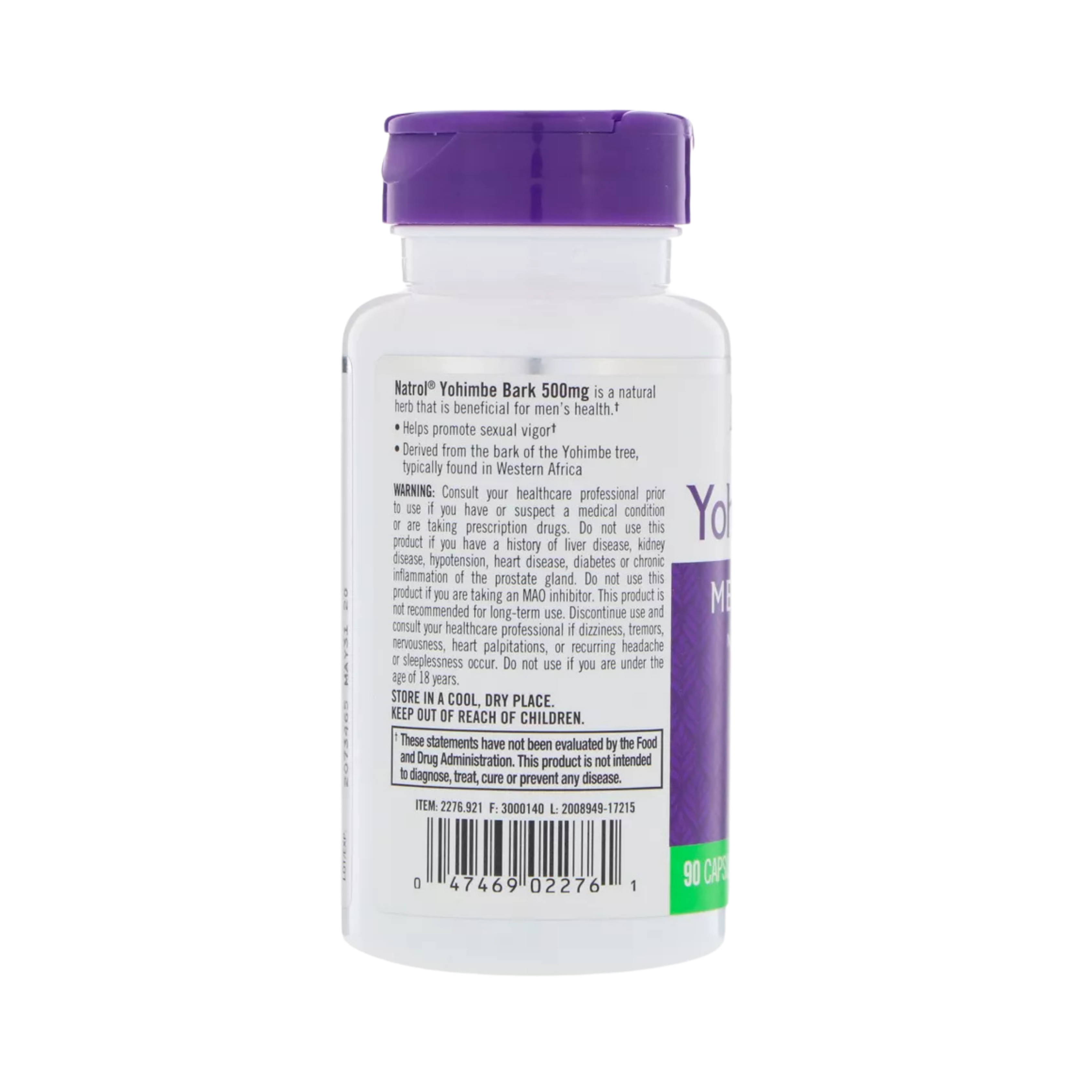 Natrol, Yohimbe Bark, 500 mg, 90 Capsules