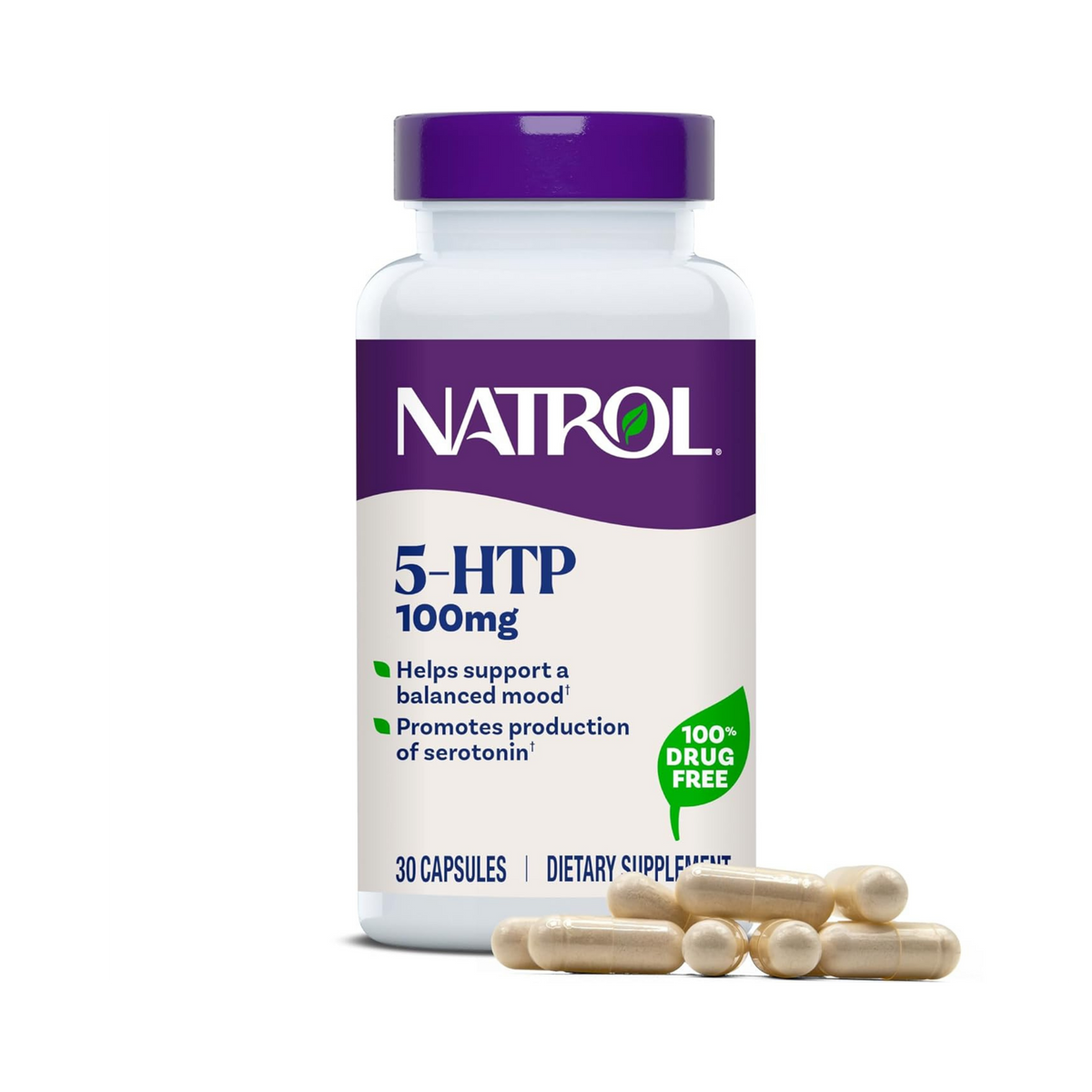 Natrol 5-HTP, 100 mg, 30 Capsules