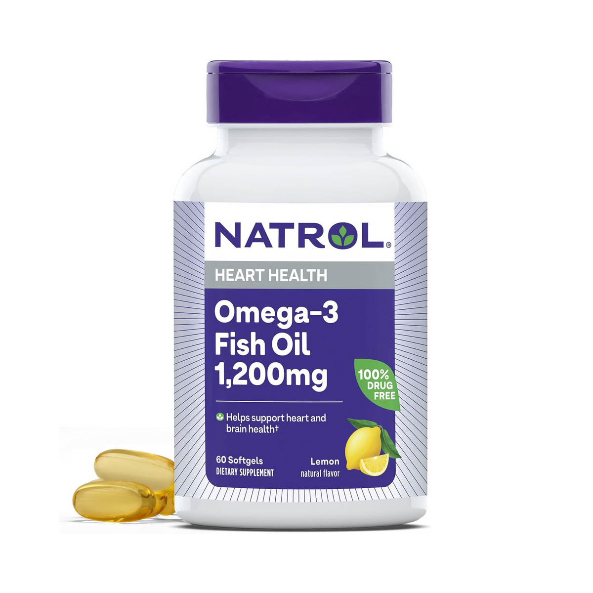 Natrol, Omega-3, 1200 mg Fish Oil, 60 Softgels