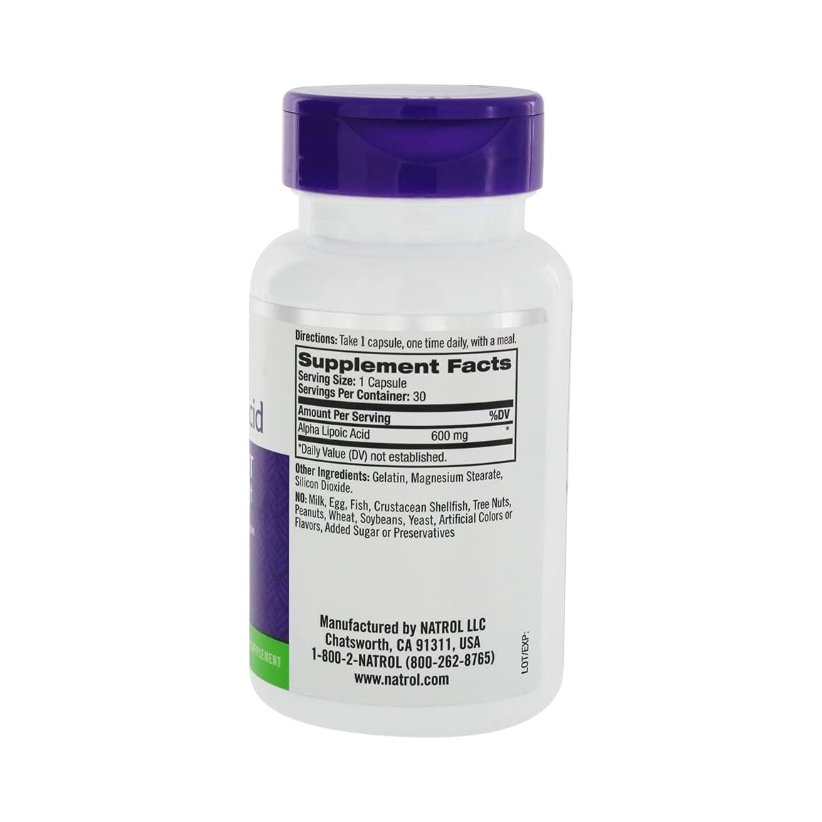 Natrol, Alpha Lipoic Acid, 600 mg, 30 Capsules