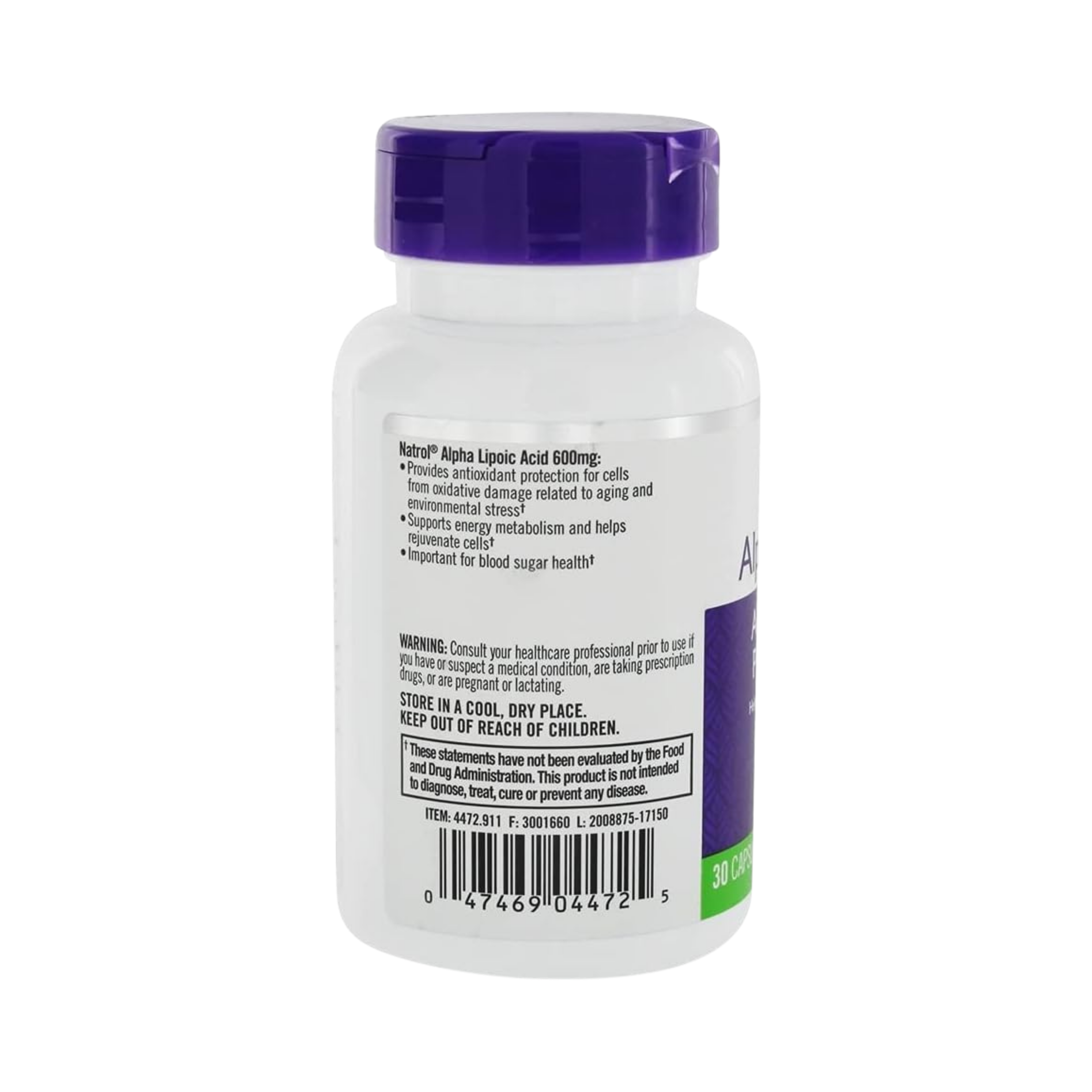 Natrol, Alpha Lipoic Acid, 600 mg, 30 Capsules