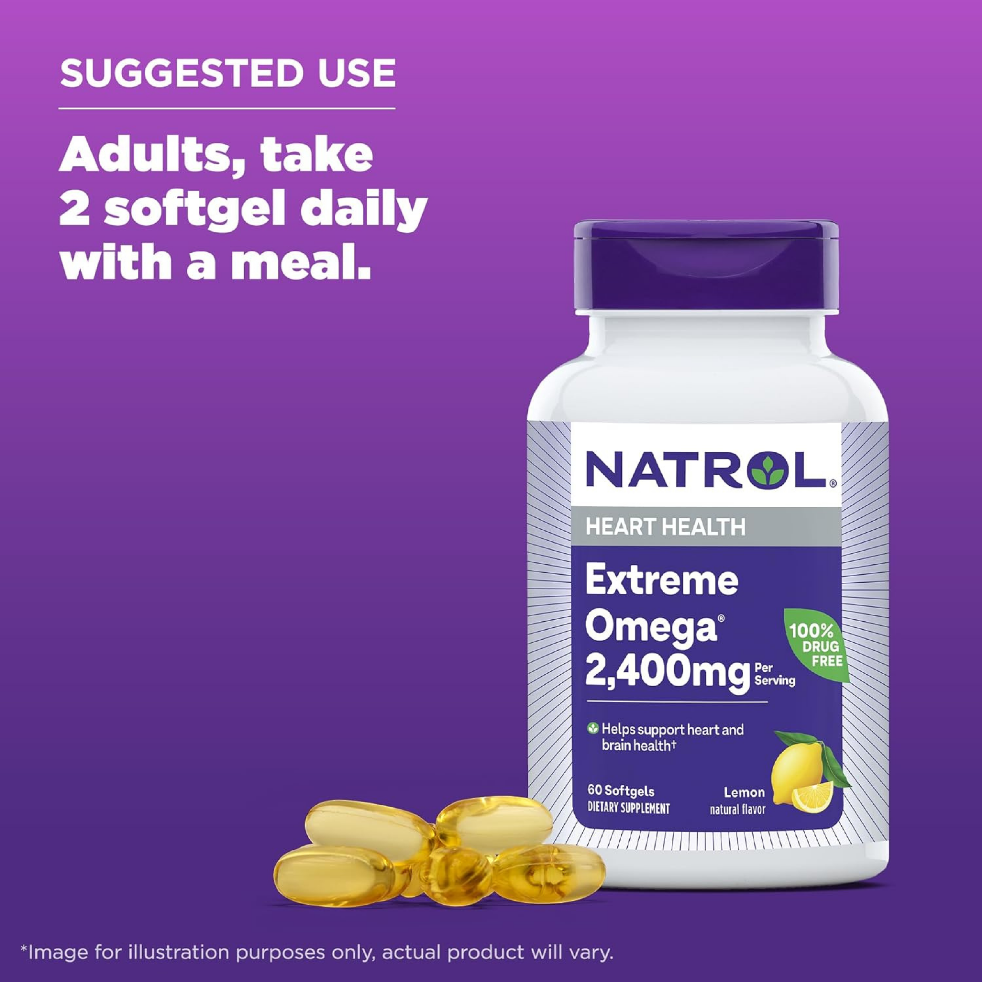 Natrol, Omega-3 Extreme, Lemon 60 Softgels