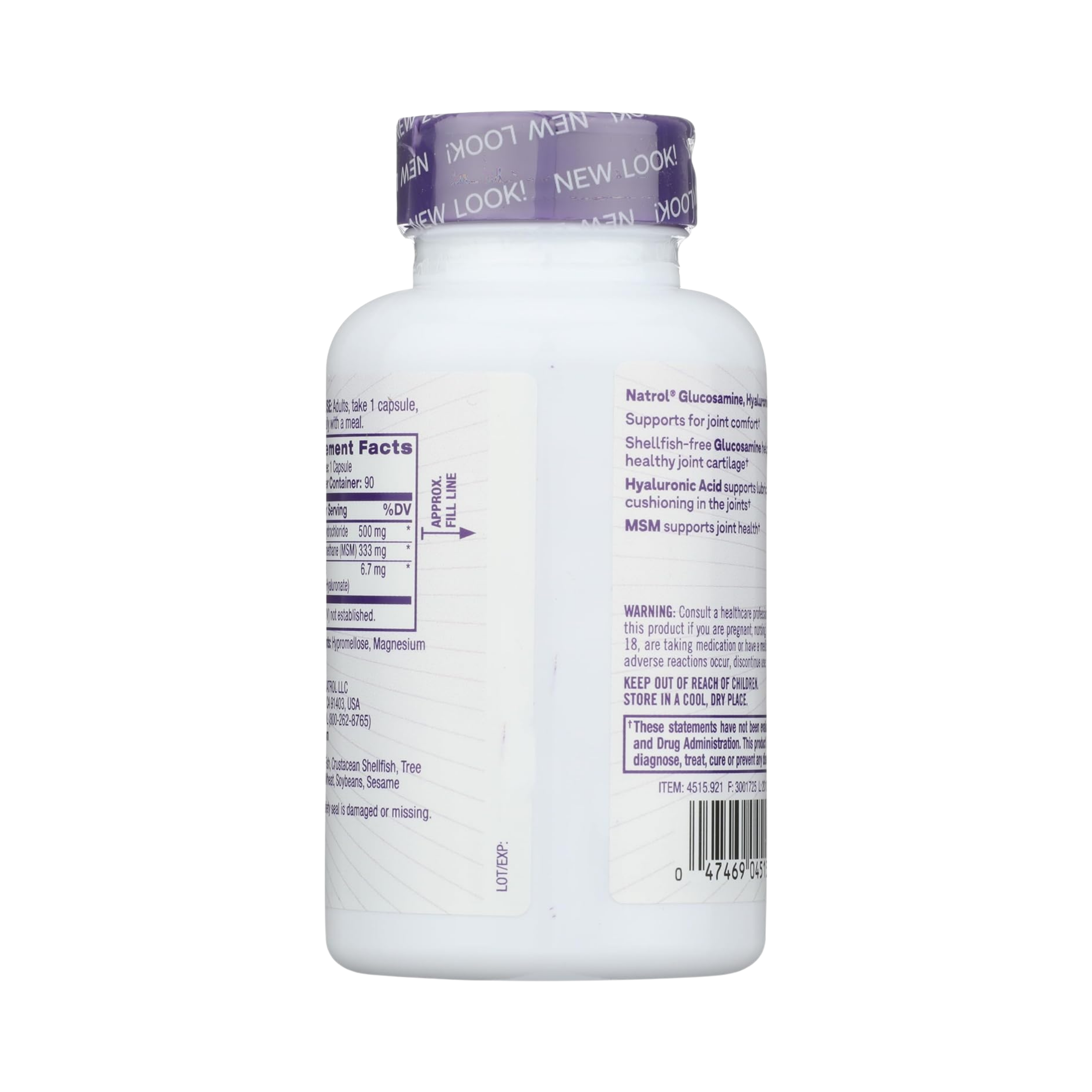 Natrol, Glucosamine, Hyaluronic Acid & MSM, 90 Capsules