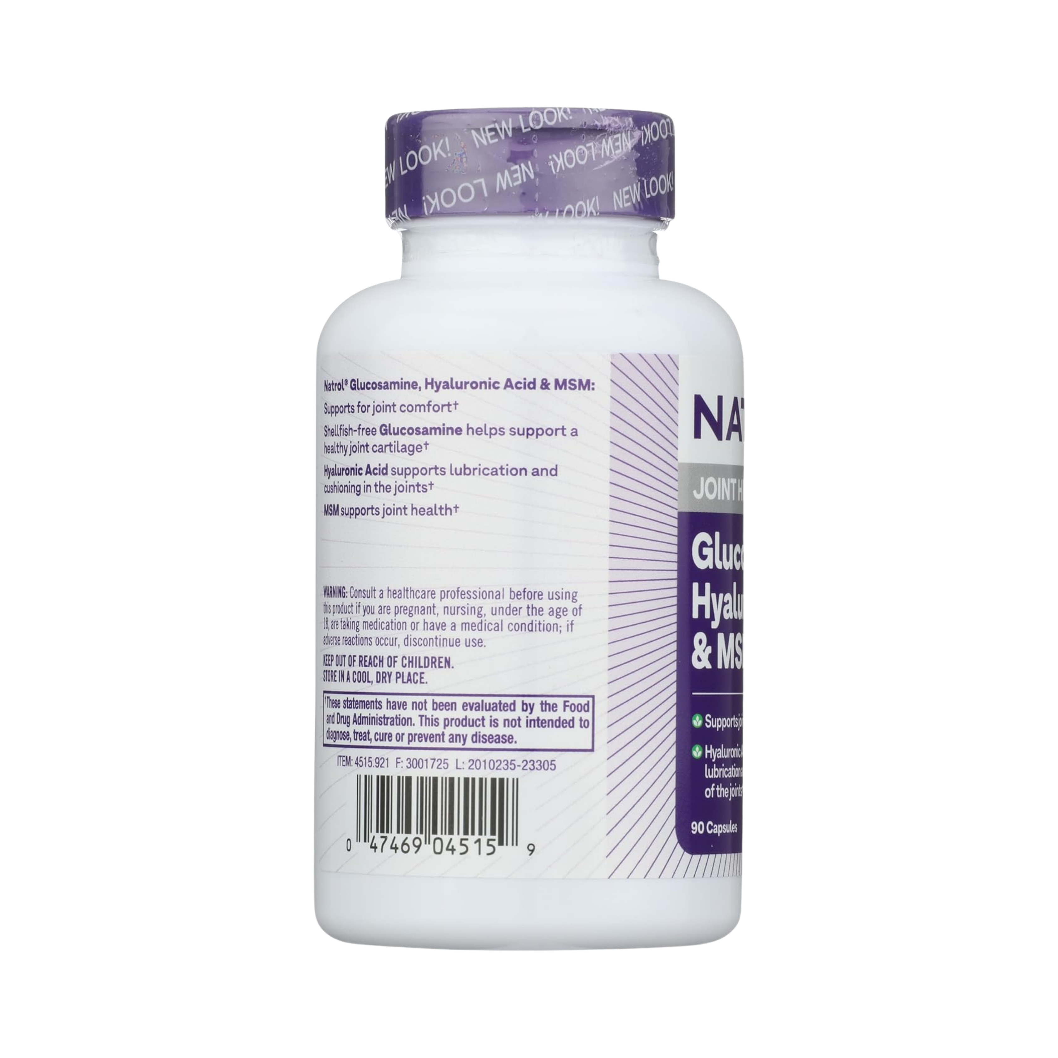 Natrol, Glucosamine, Hyaluronic Acid & MSM, 90 Capsules