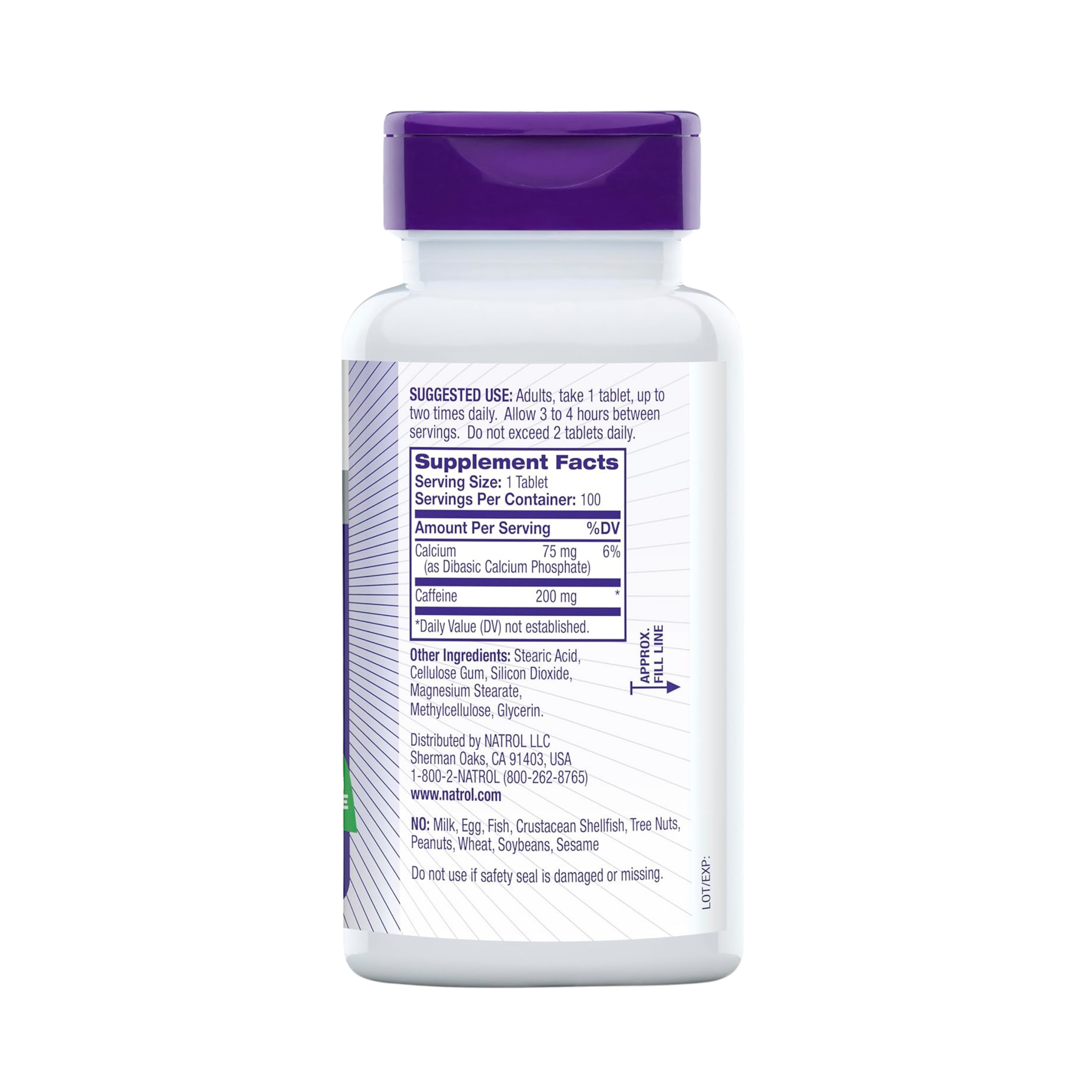 Natrol, High Caffeine, 200 mg, 100 Tablets