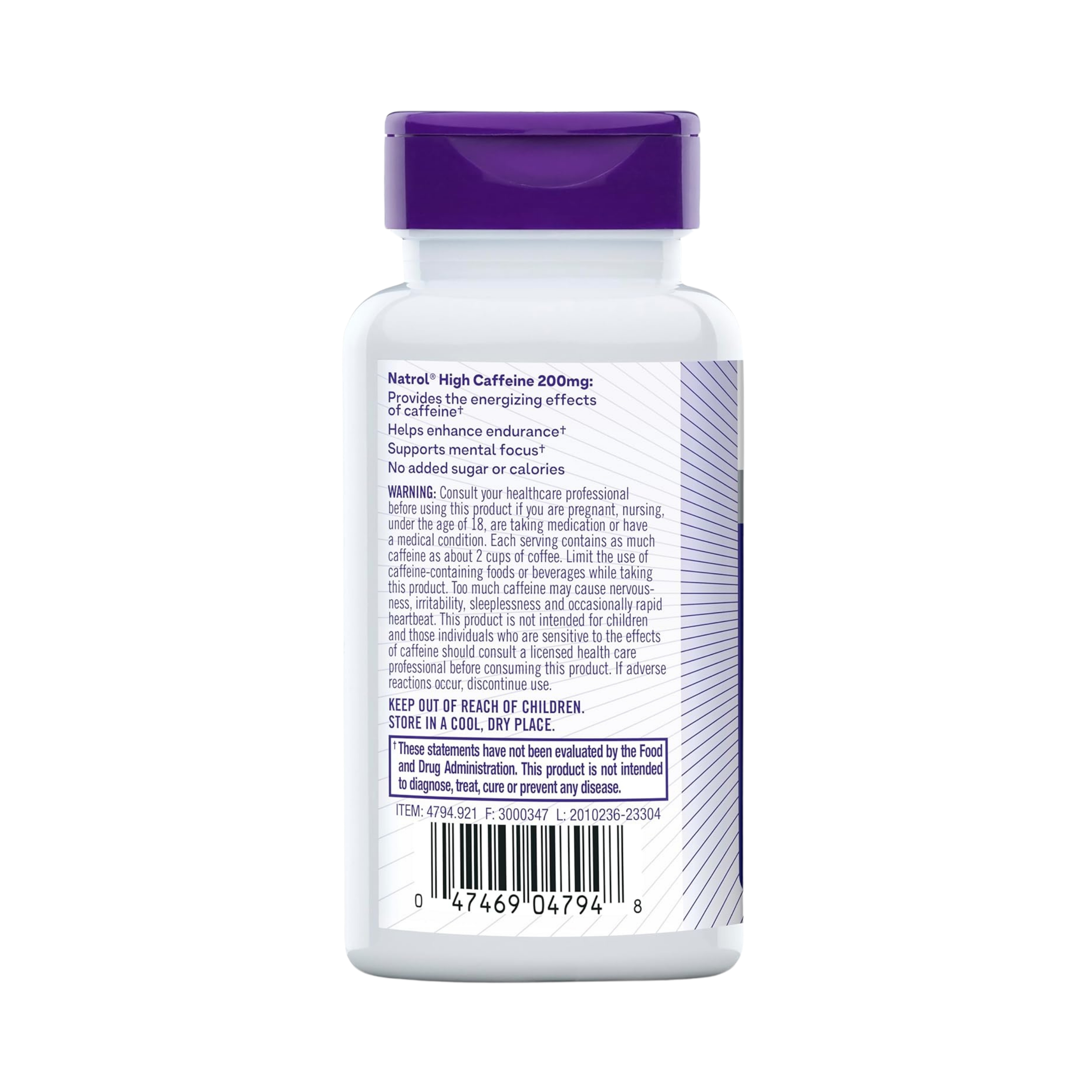 Natrol, High Caffeine, 200 mg, 100 Tablets