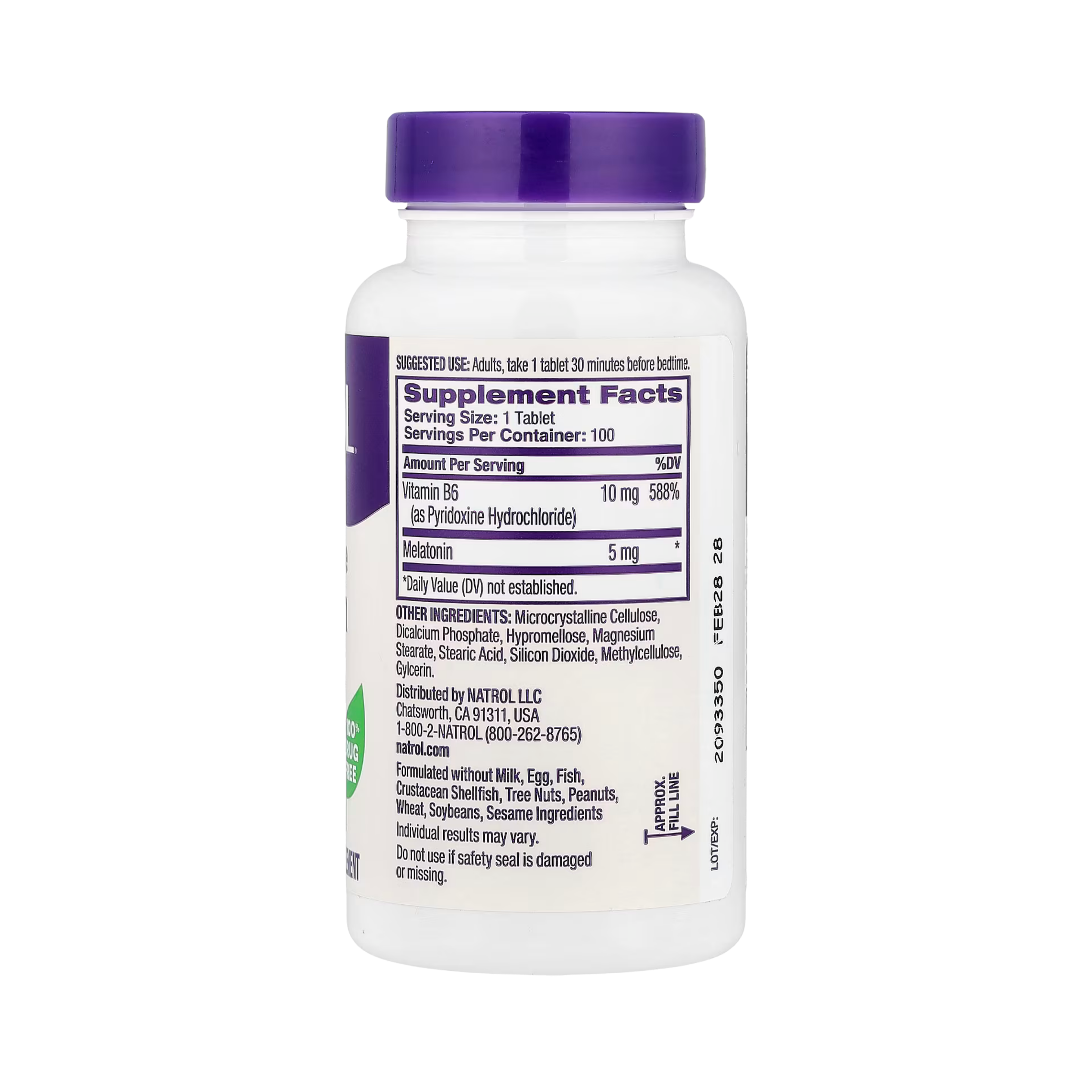 Natrol, Melatonin, Time Release, 5 mg, 100 Tablets