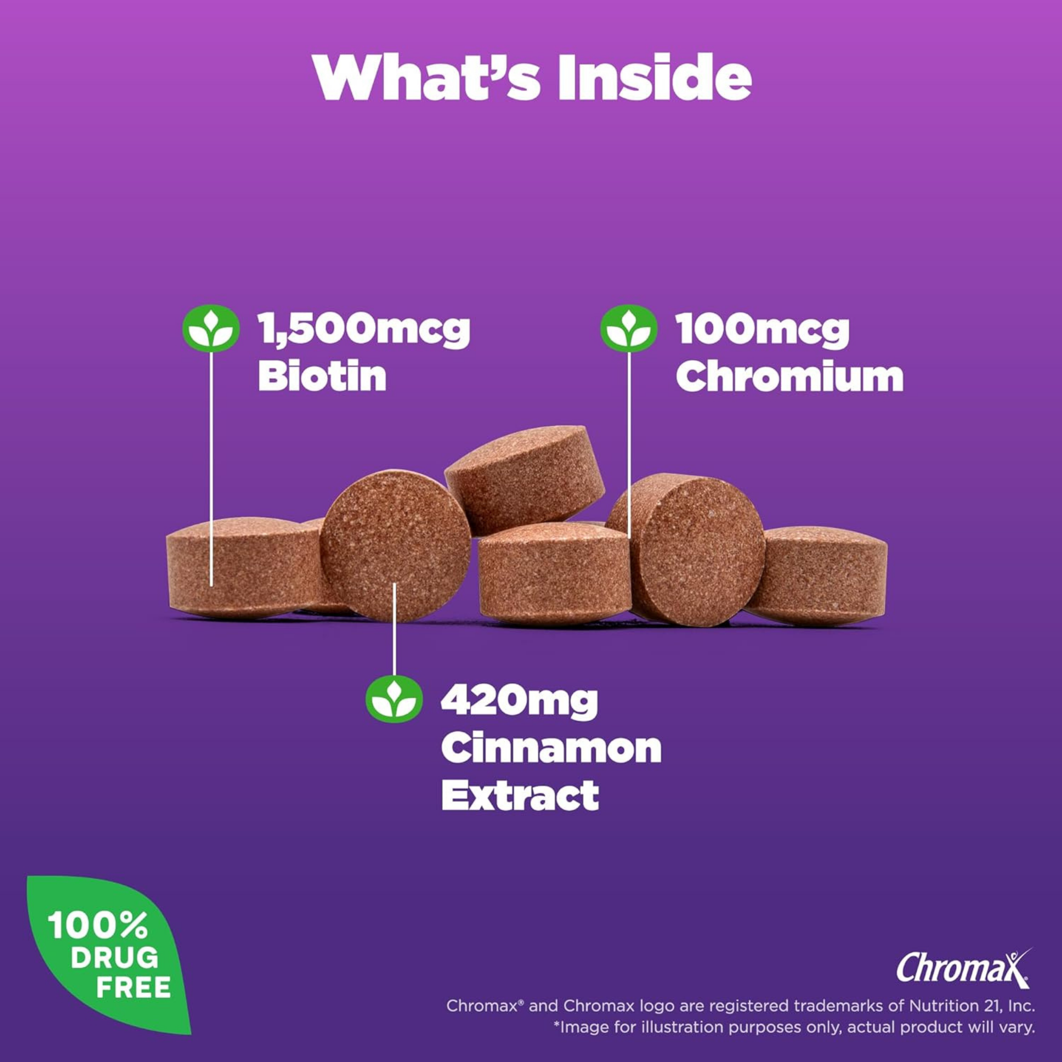 Natrol, Cinnamon, Chromium & Biotin, 60 Tablets