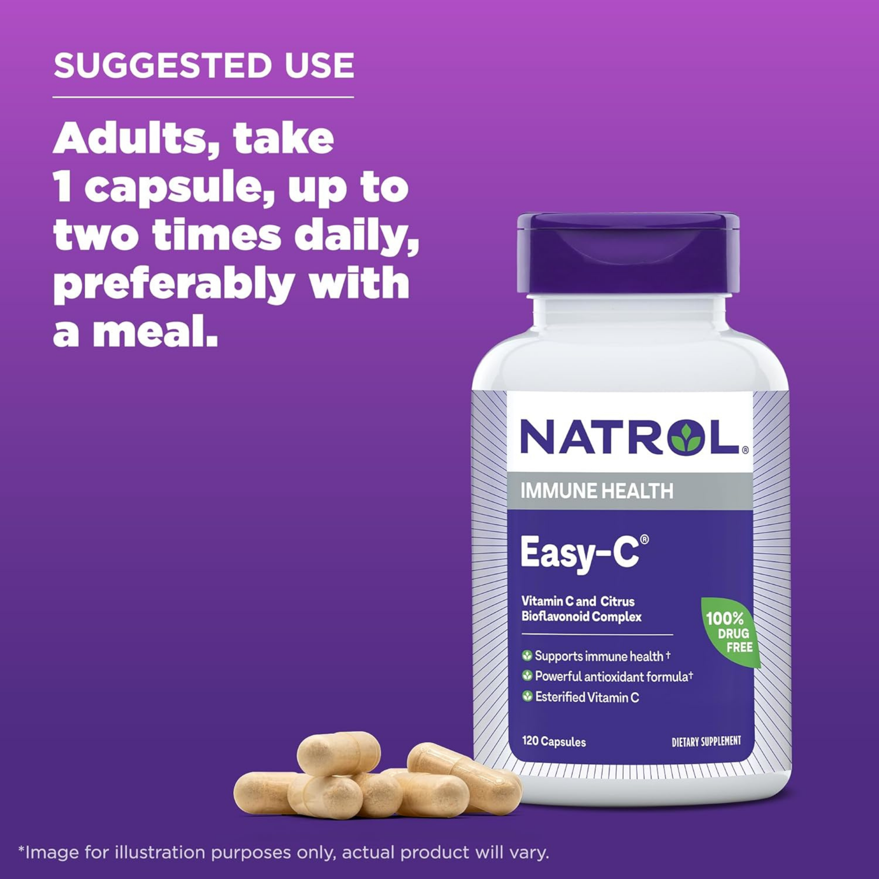 Natrol, Easy-c, 500mg, 120 Capsules