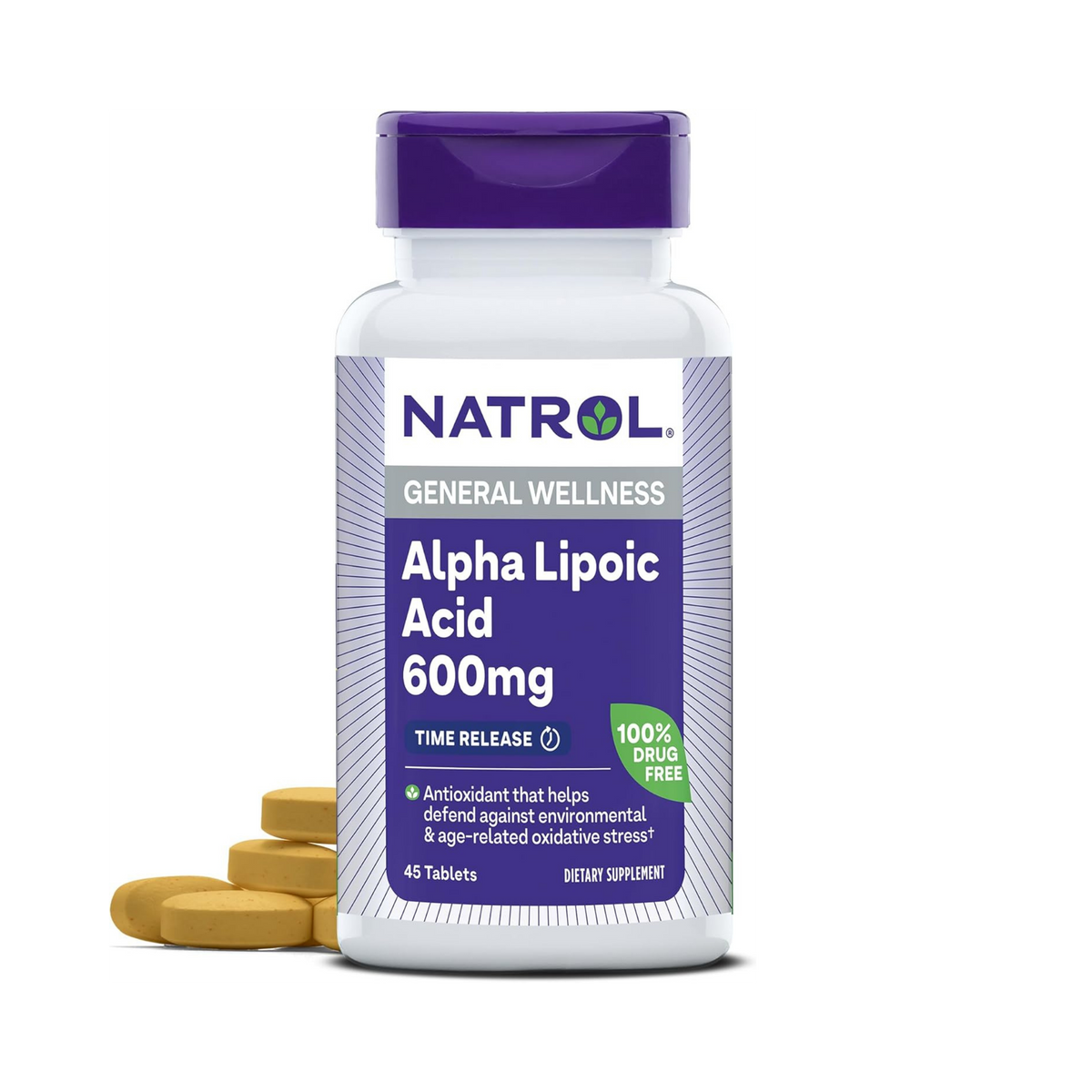 Natrol, Alpha Lipoic Acid, Time Release, 600 mg, 45 Tablets