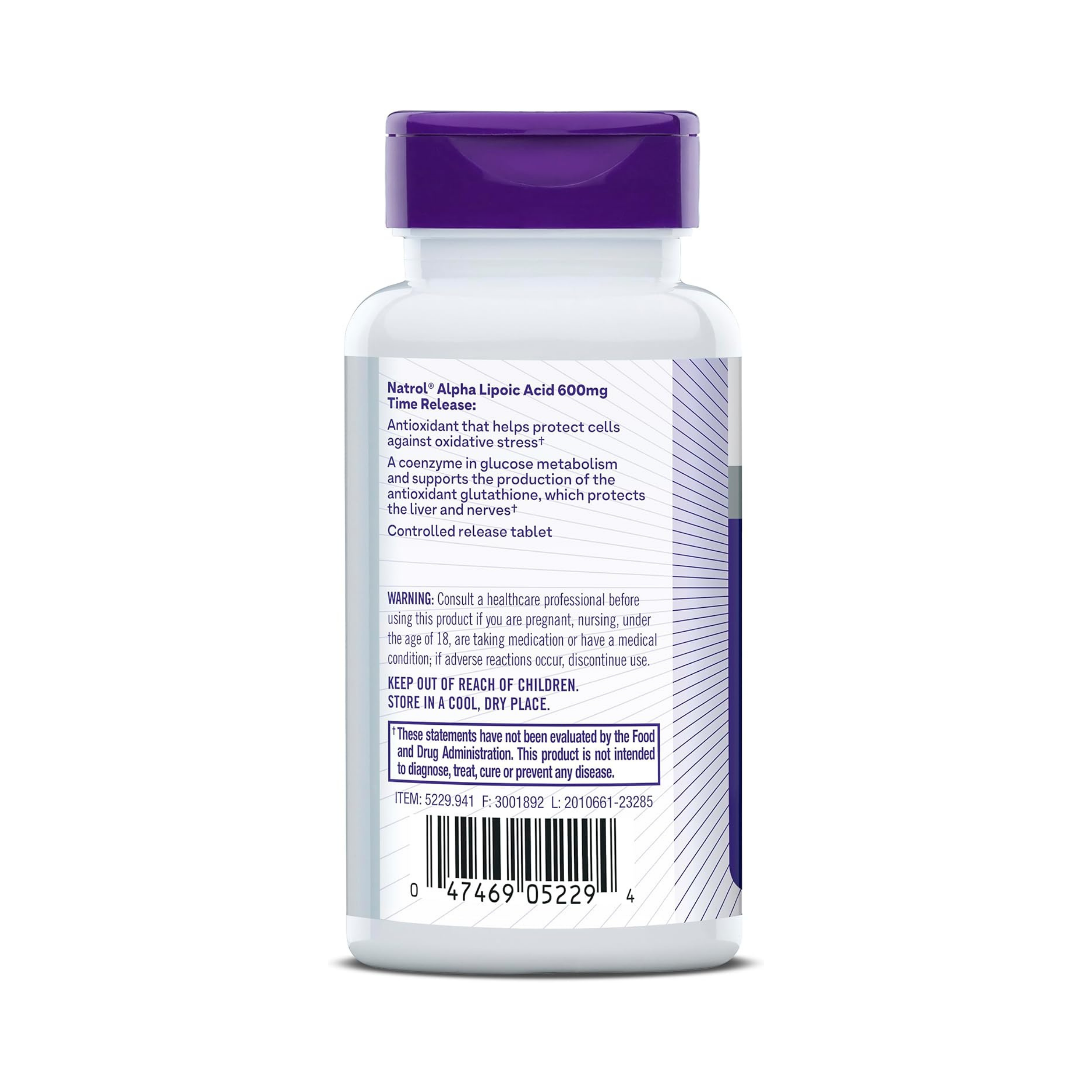 Natrol, Alpha Lipoic Acid, Time Release, 600 mg, 45 Tablets