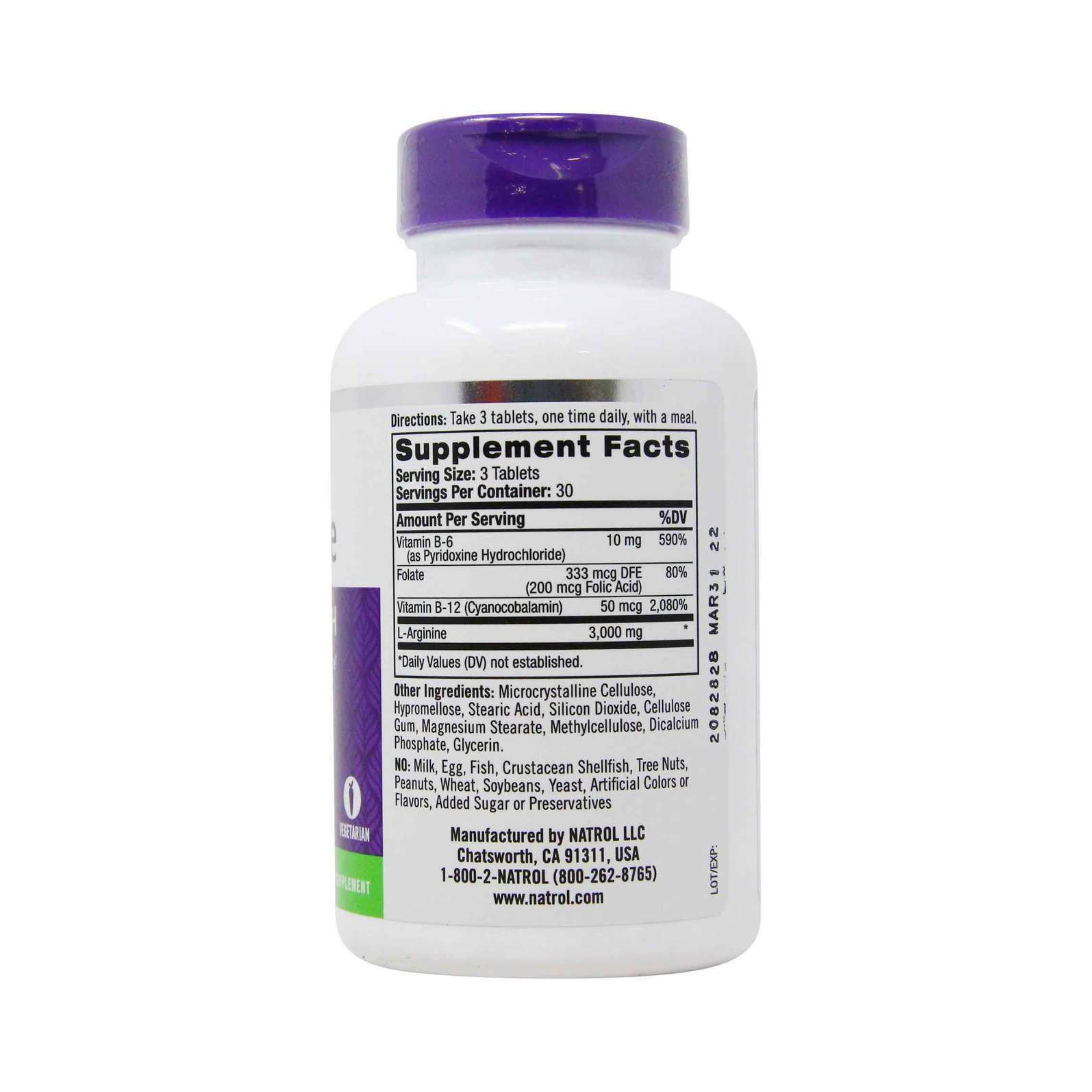 Natrol, L-Arginine, Extra Strength, 3,000 mg, 90 Tablets