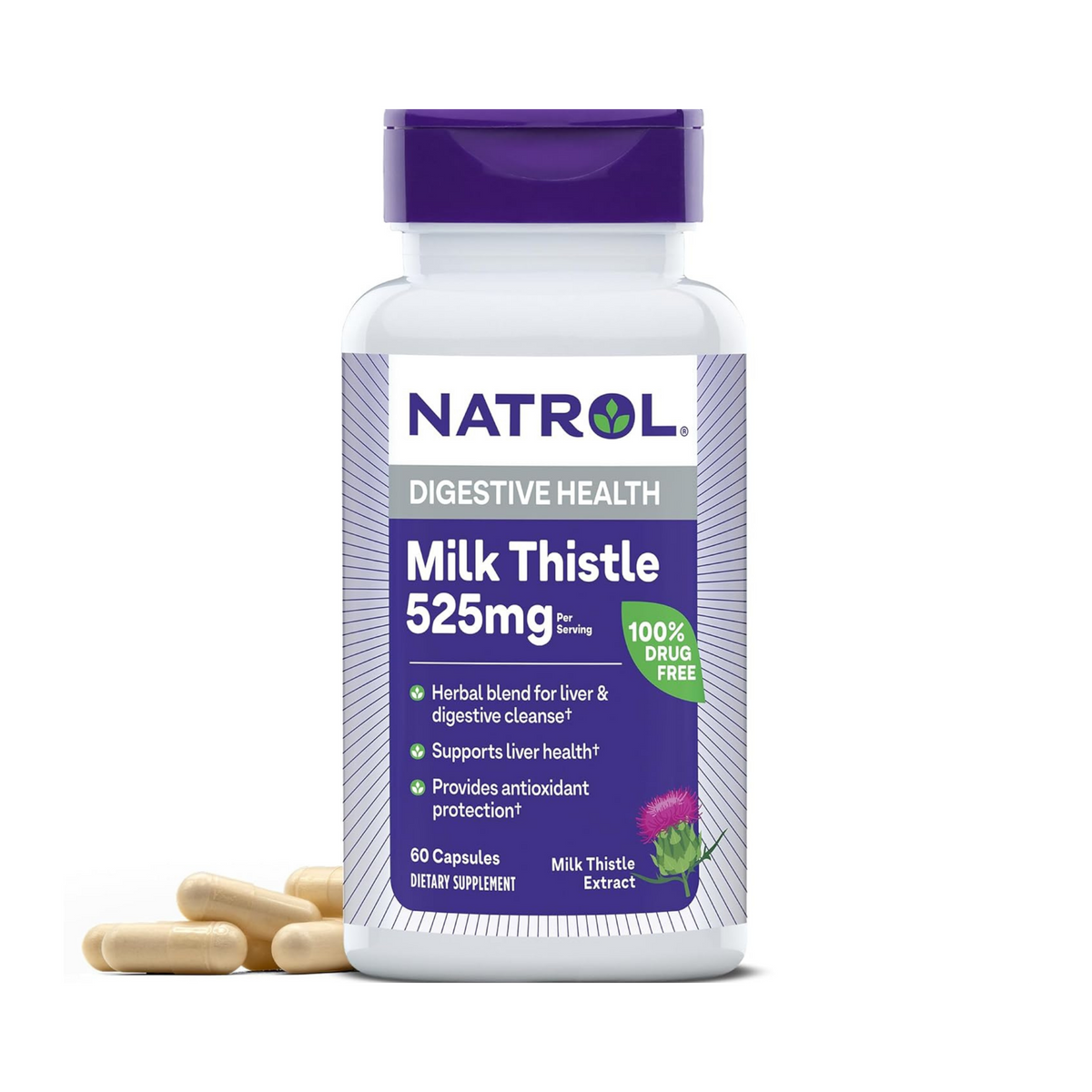 Natrol, Milk Thistle Advantage, 525 mg, 60 Veggie Capsules