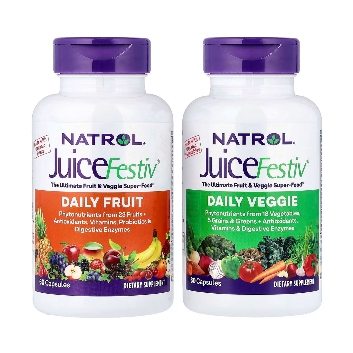 Natrol, JuiceFestiv, 2 Bottles, 60 Capsules Each