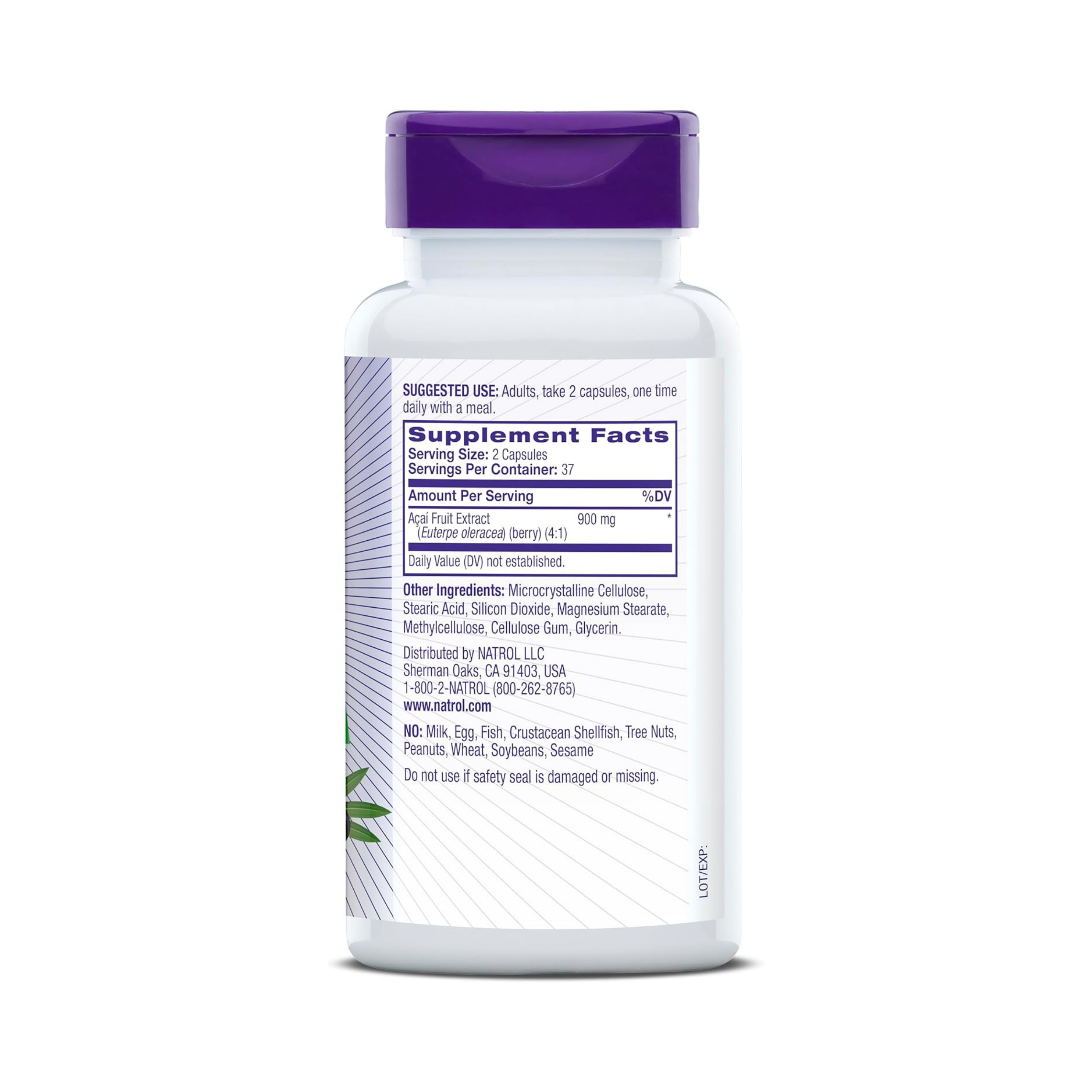 Natrol, Acai 900 mg, 75 Vegetarian Capsules