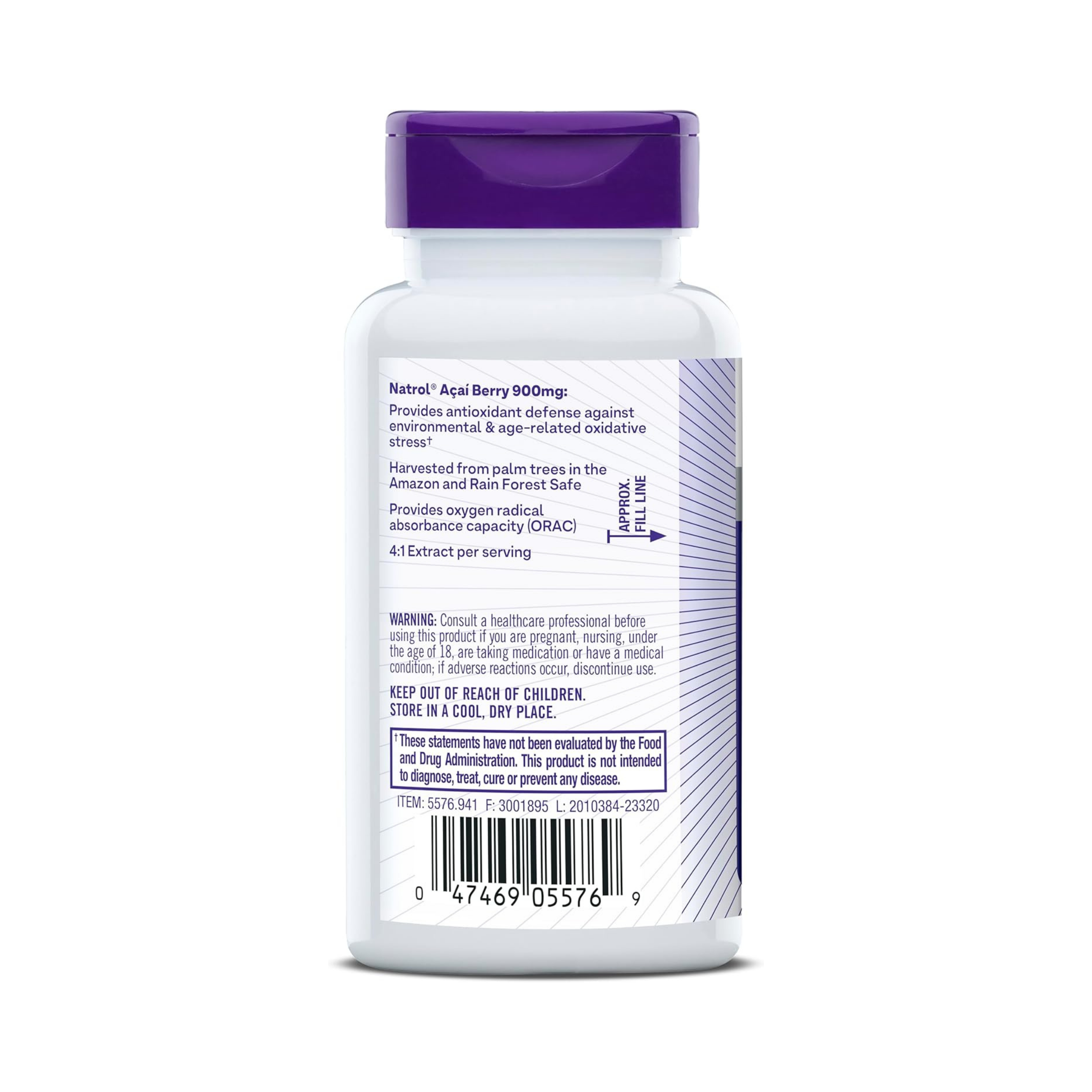 Natrol, Acai 900 mg, 75 Vegetarian Capsules