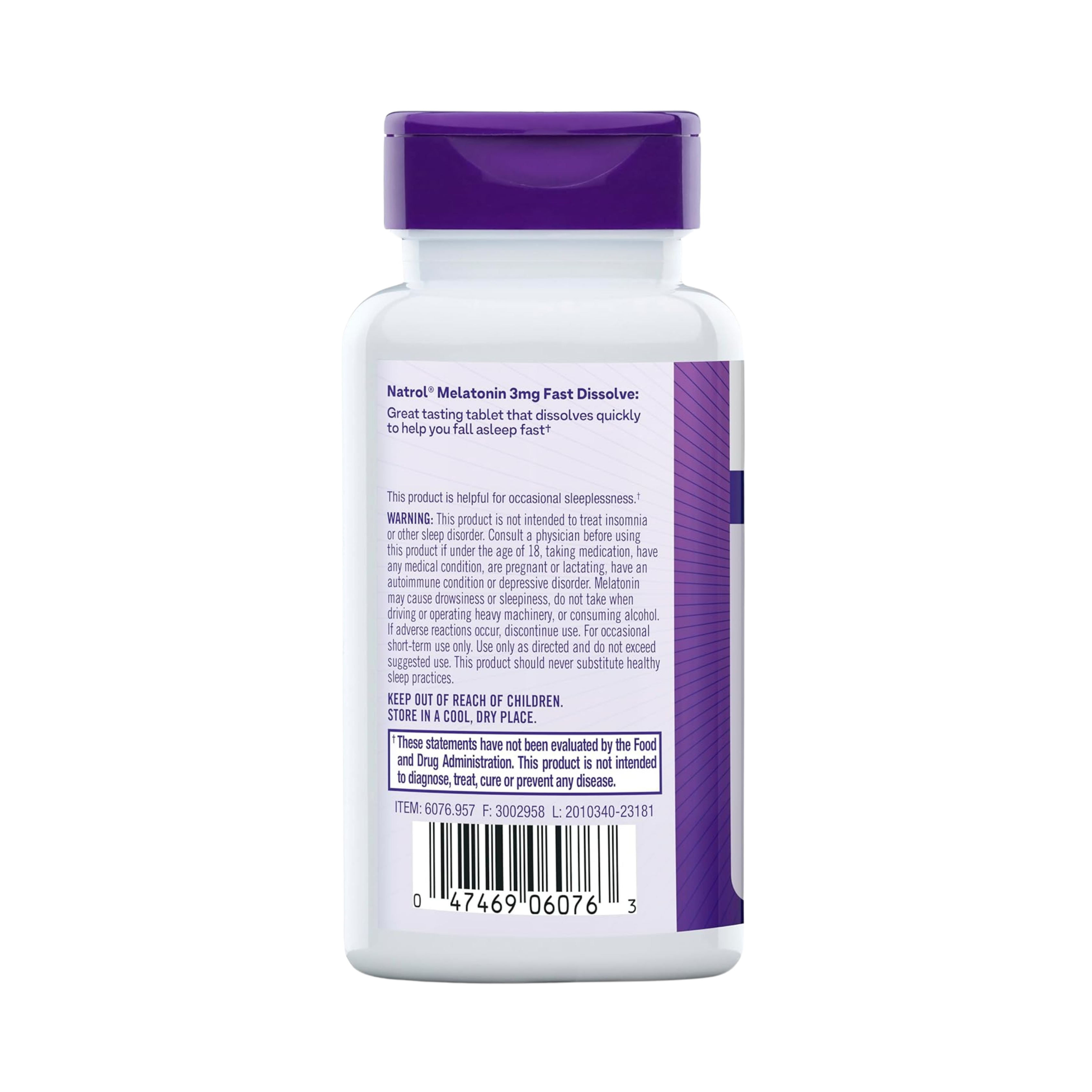 Natrol, Melatonin, Fast Dissolve, Strawberry, 3 mg, 90 Tablets