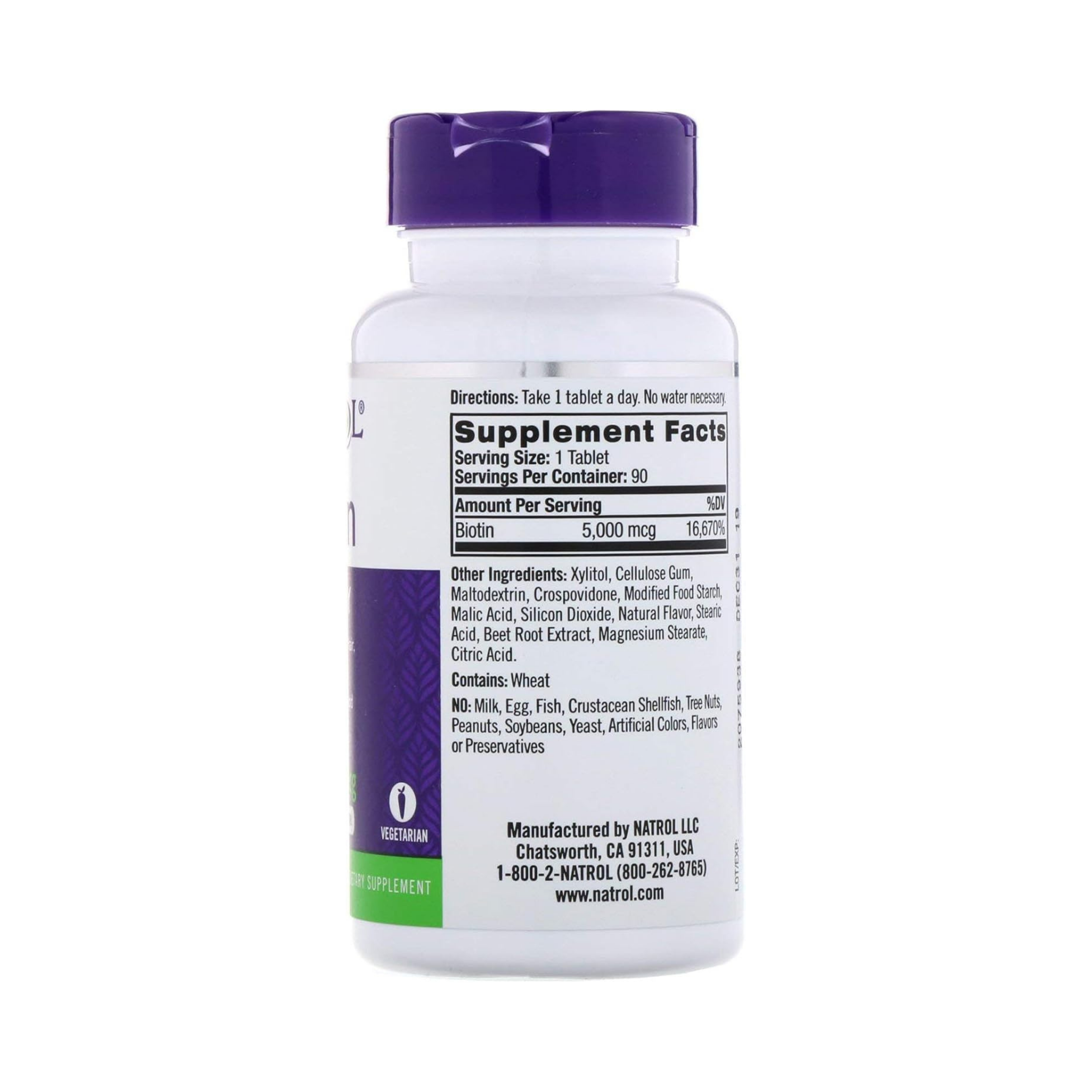 Natrol, Biotin 5000 Mcg, Fast Dissolve, 90 Tablets