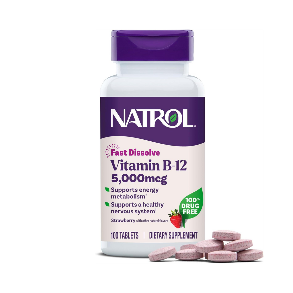 Natrol, Vitamin B12 5,000 mcg, Fast Dissolve, 100 Tablets
