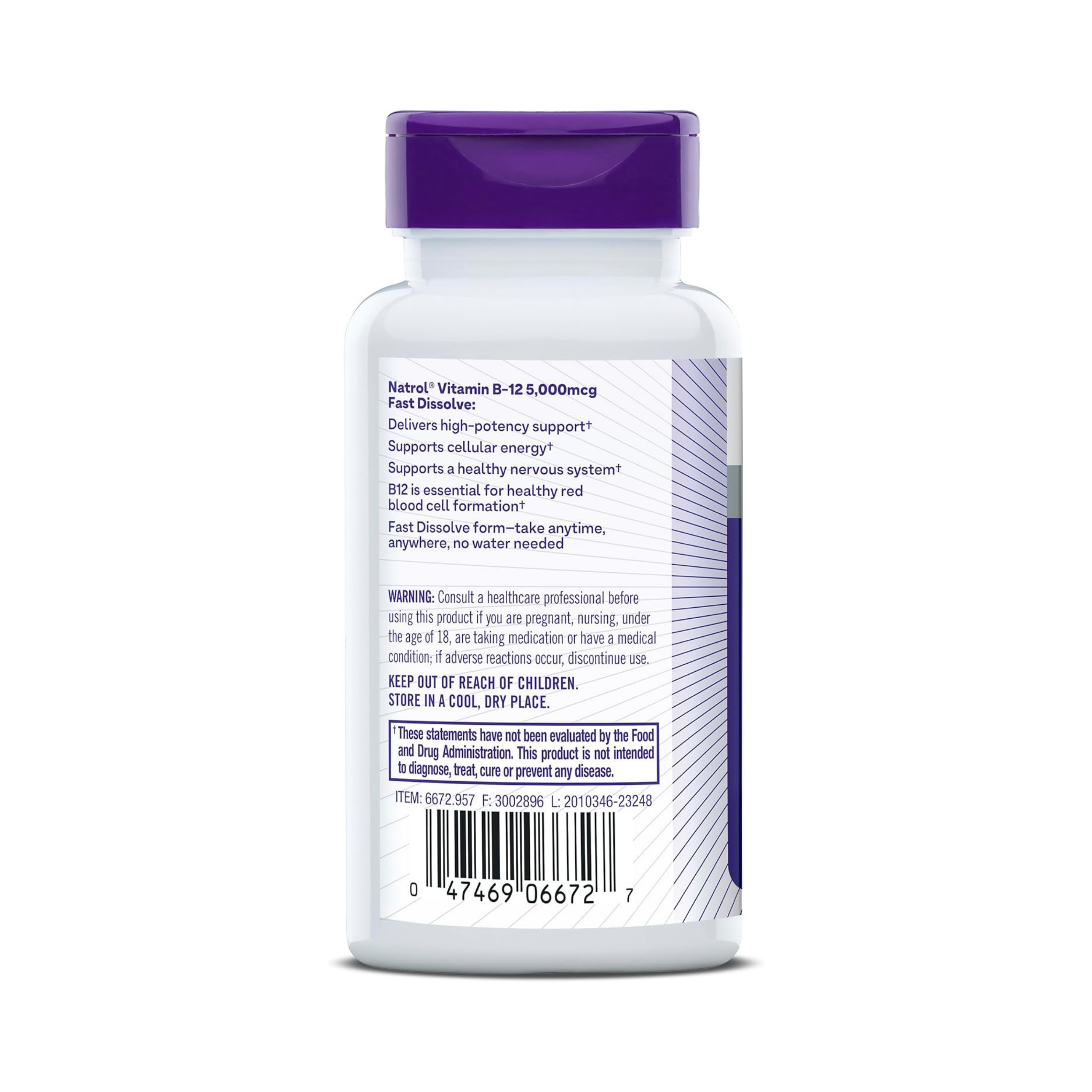 Natrol, Vitamin B12 5,000 mcg, Fast Dissolve, 100 Tablets
