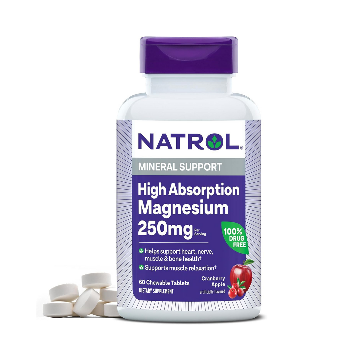 Natrol,  High Absorption Magnesium, 60 Chewable Tablets
