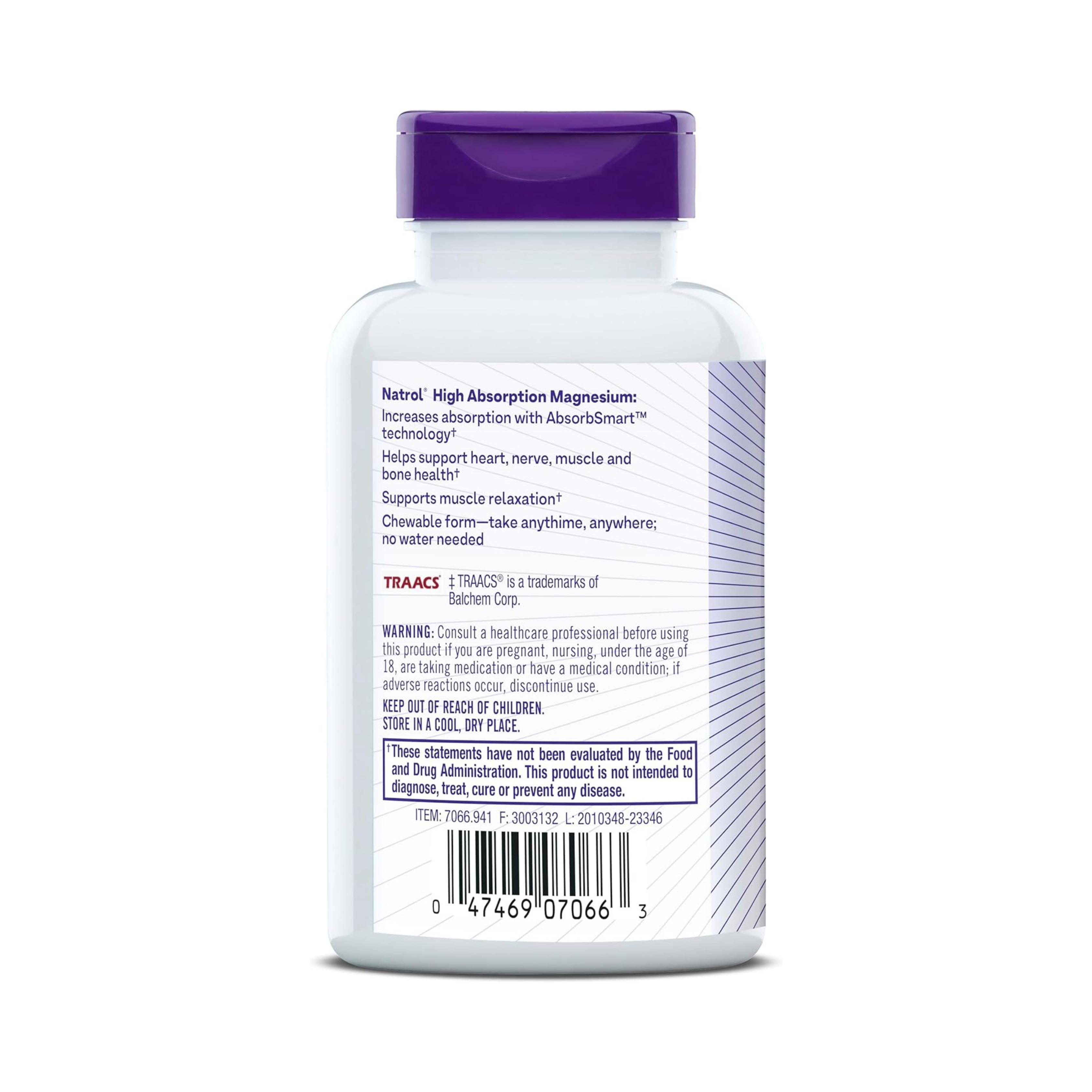 Natrol,  High Absorption Magnesium, 60 Chewable Tablets