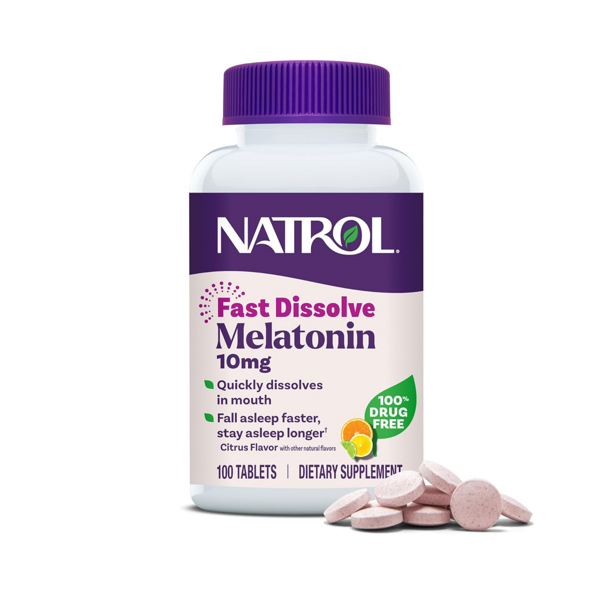 Natrol, Fast Dissolve Melatonin, 10 mg, 100 Tablets
