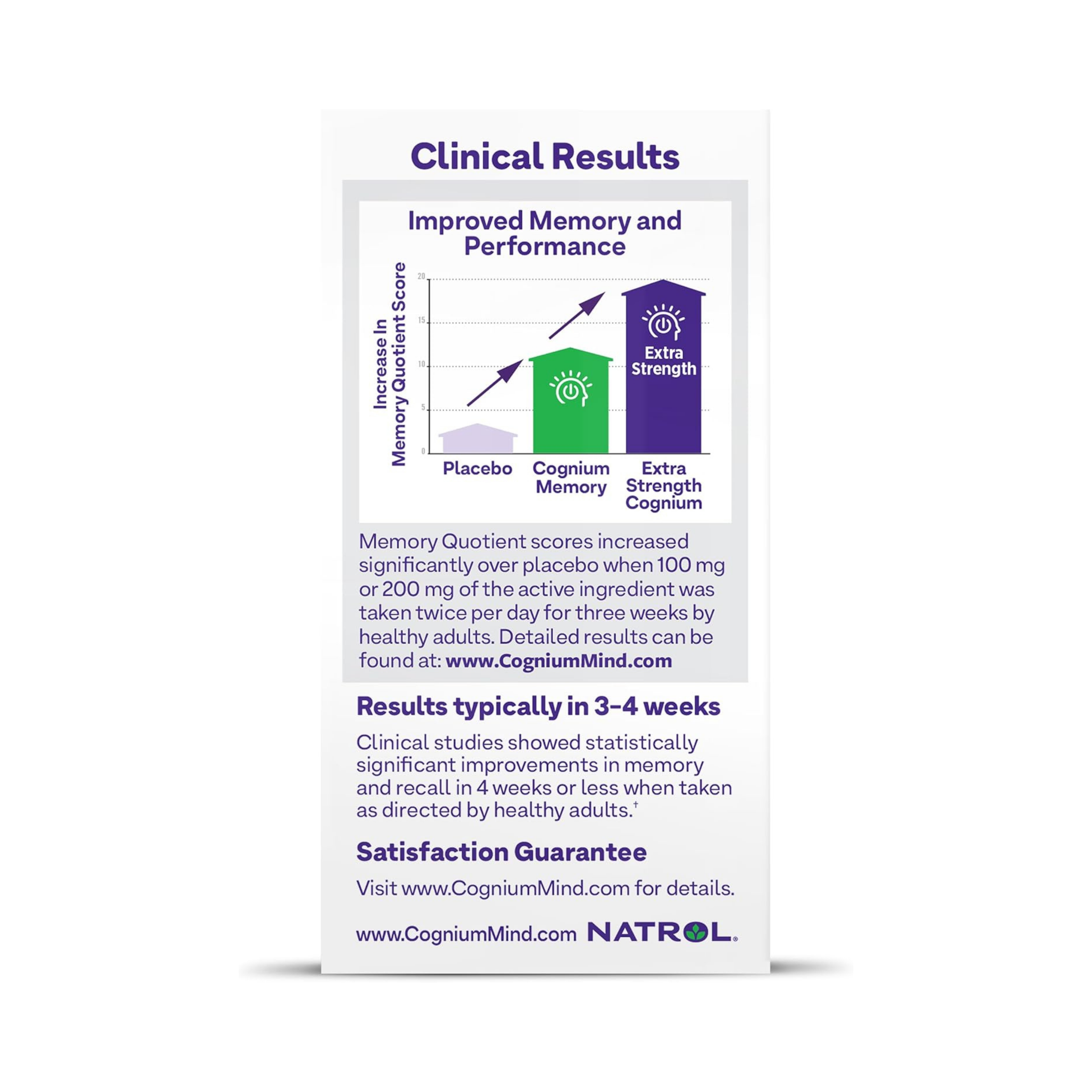 Natrol, Cognium Memory, Extra Strength, 400 mg, 60 Tablets