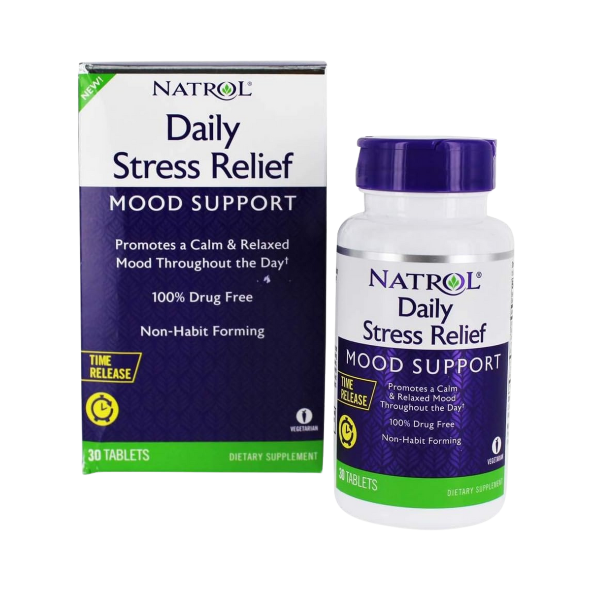 Natrol, Daily Stress Relief, Mood Support, Time Release,  30 Tablets