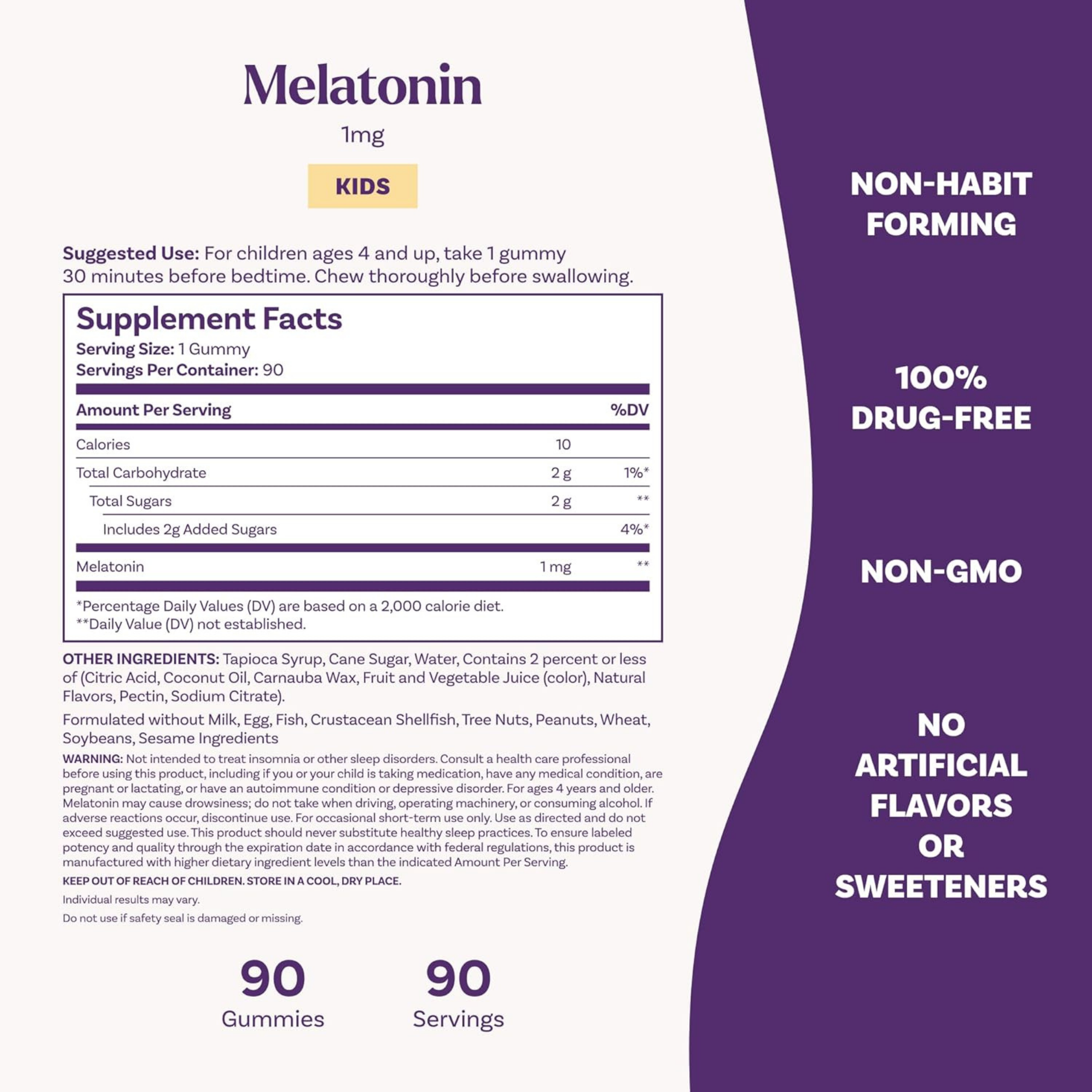 Natrol, Kids Melatonin 1mg,  90 Gummies