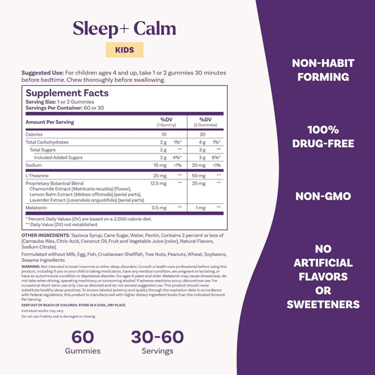 Natrol, Kids Sleep+ Calm Sleep, Gummies for Kids, 60 Gummies