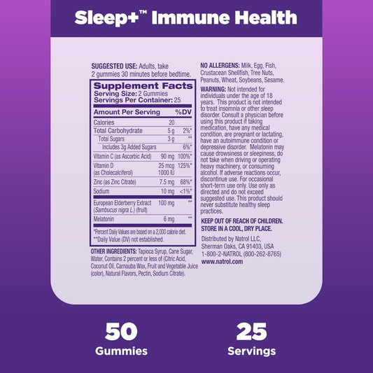 Natrol, Sleep+ Immune Health, 50 Gummies