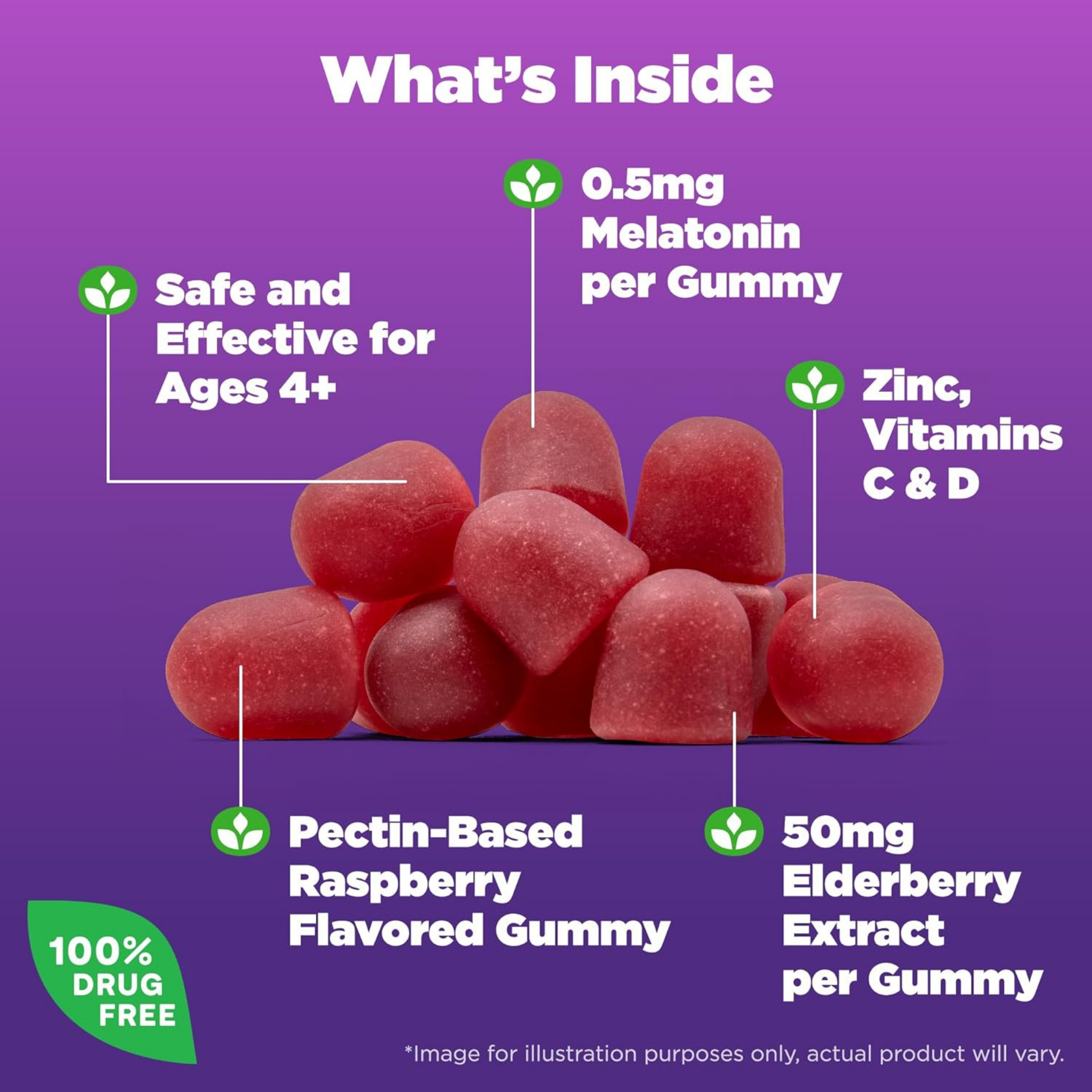 Natrol, Kids, Sleep + Immune Health, Berry, 50 Gummies