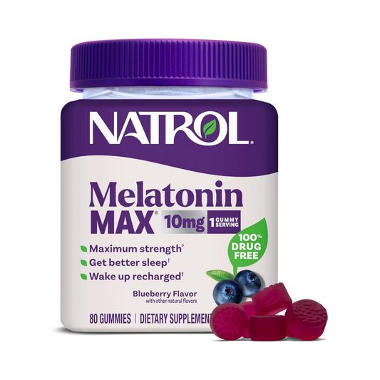 Natrol, MelatoninMax, Sleep, Blueberry, 10 mg, 80 Gummies