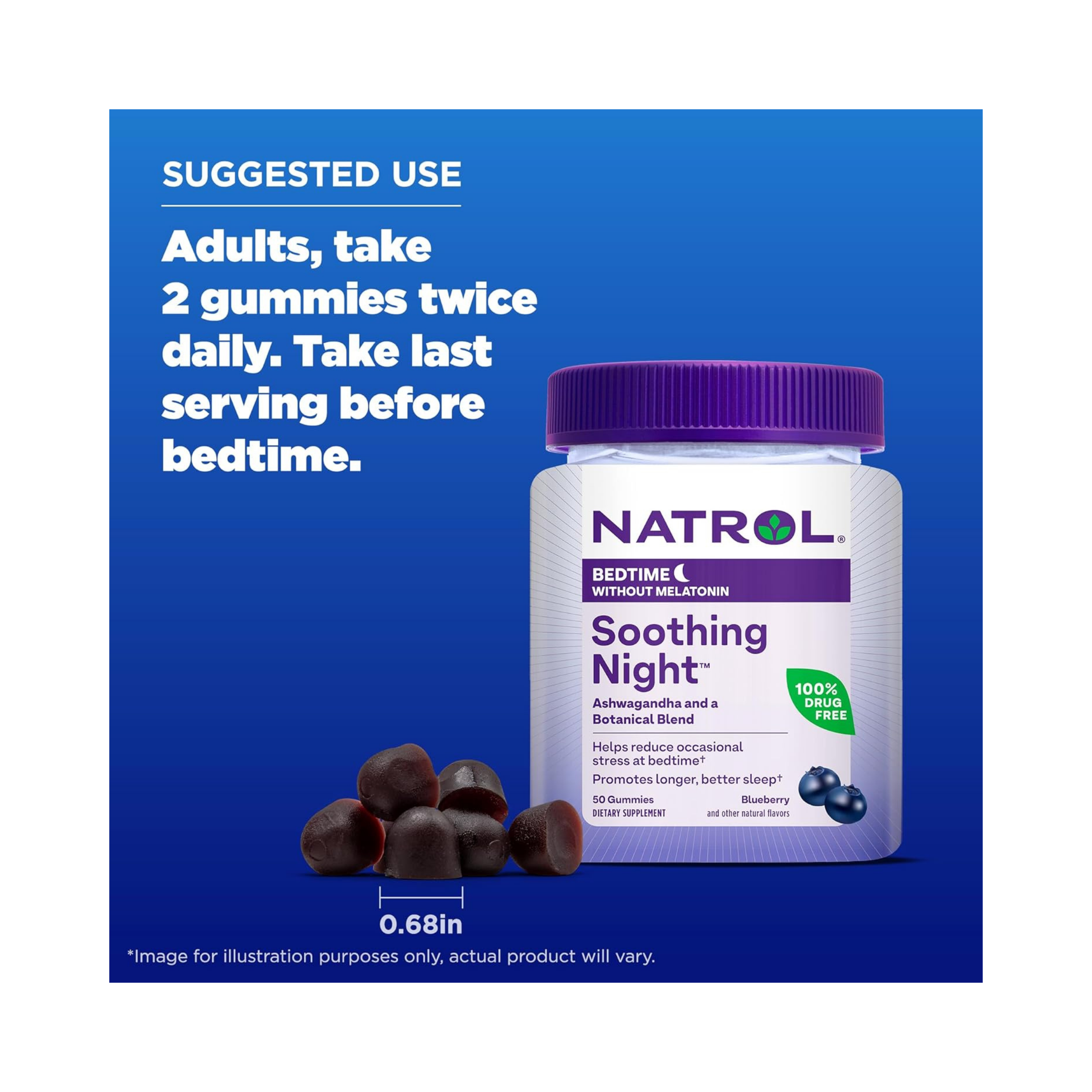 Natrol, Soothing Night, Bedtime Without Melatonin, 50 Gummies