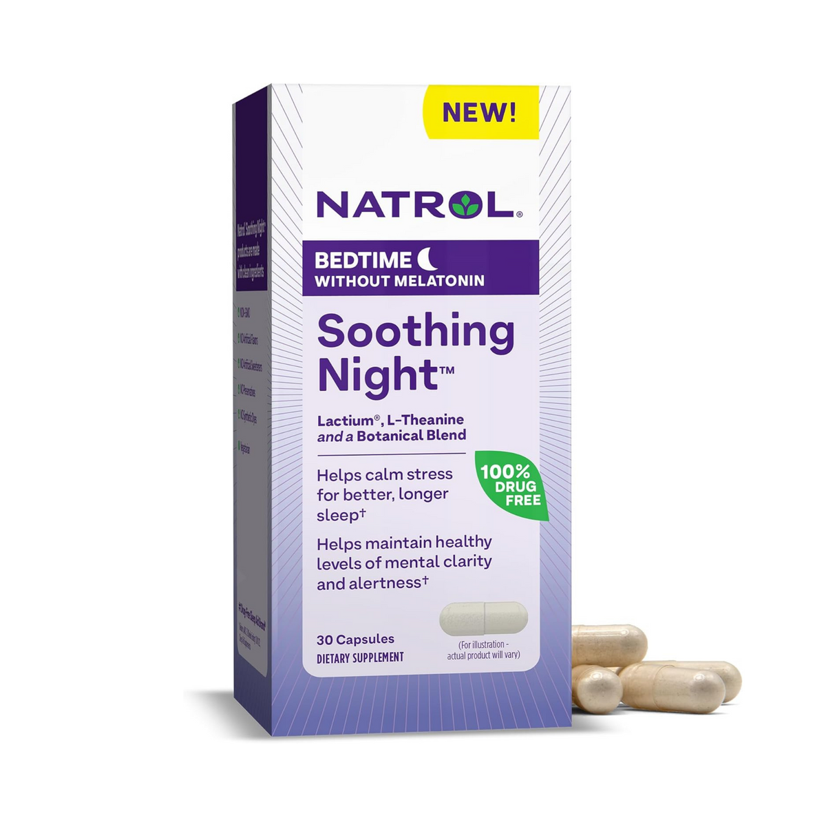Natrol, Soothing Night, Bedtime Without Melatonin, 30 Capsules