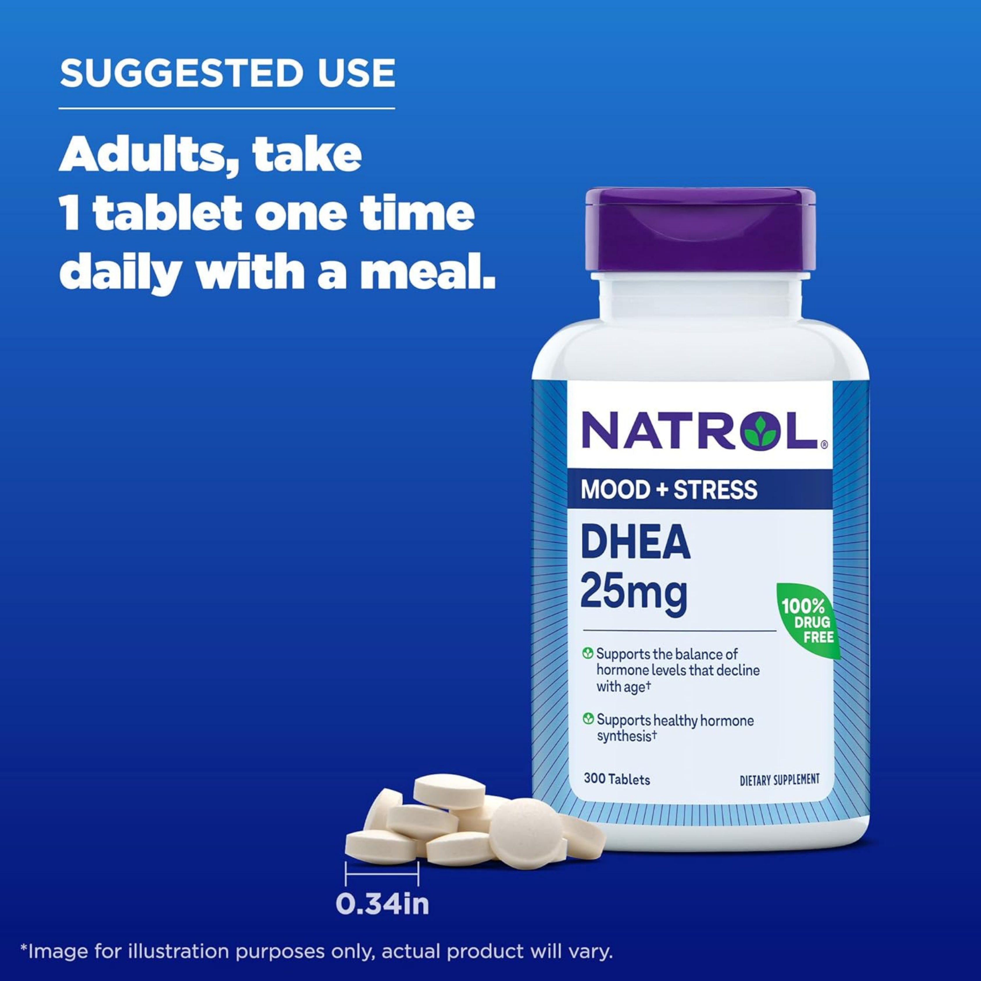 Natrol, DHEA, 25 mg, 300 Tablets