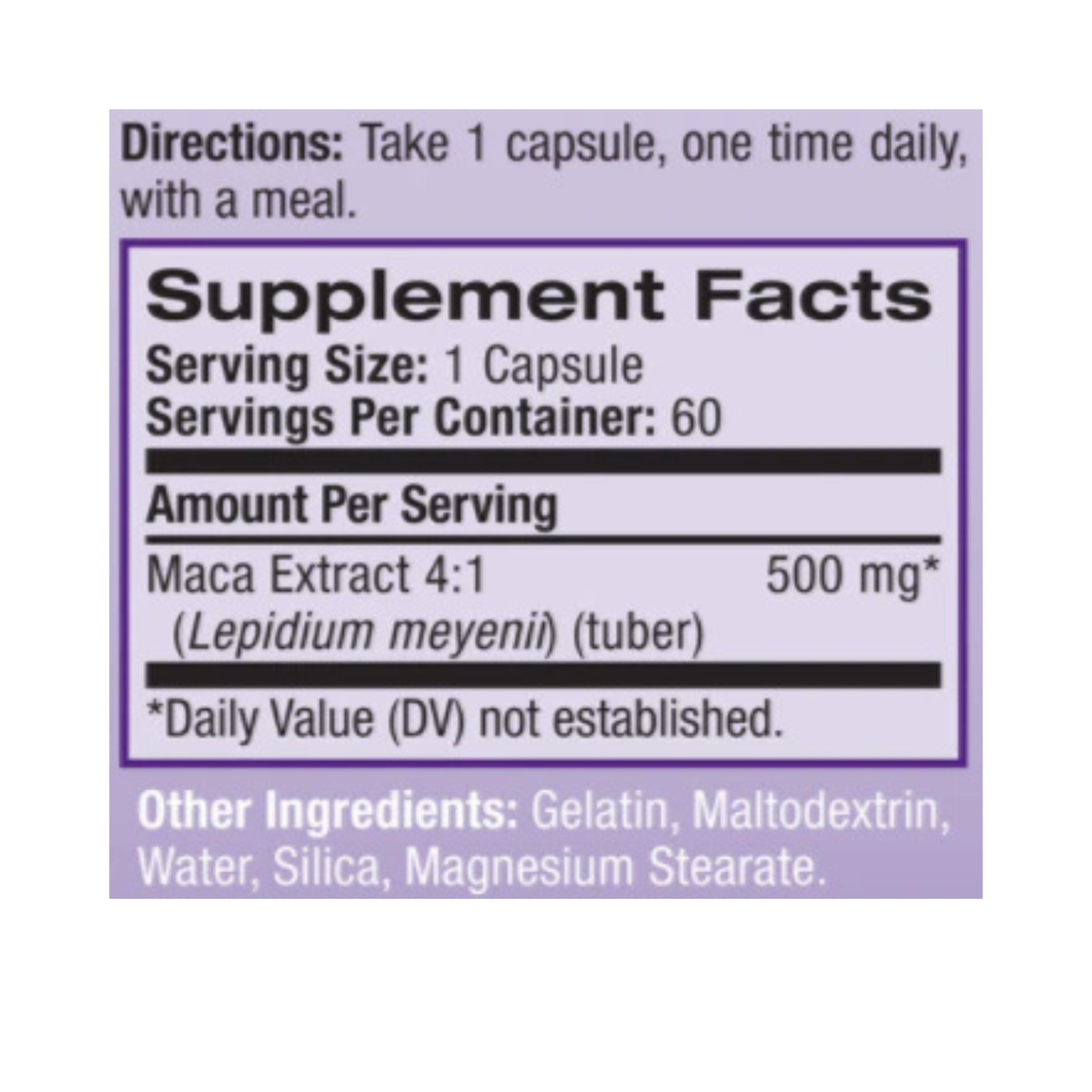 Natrol Maca 500mg Capsules, 60 Capsules