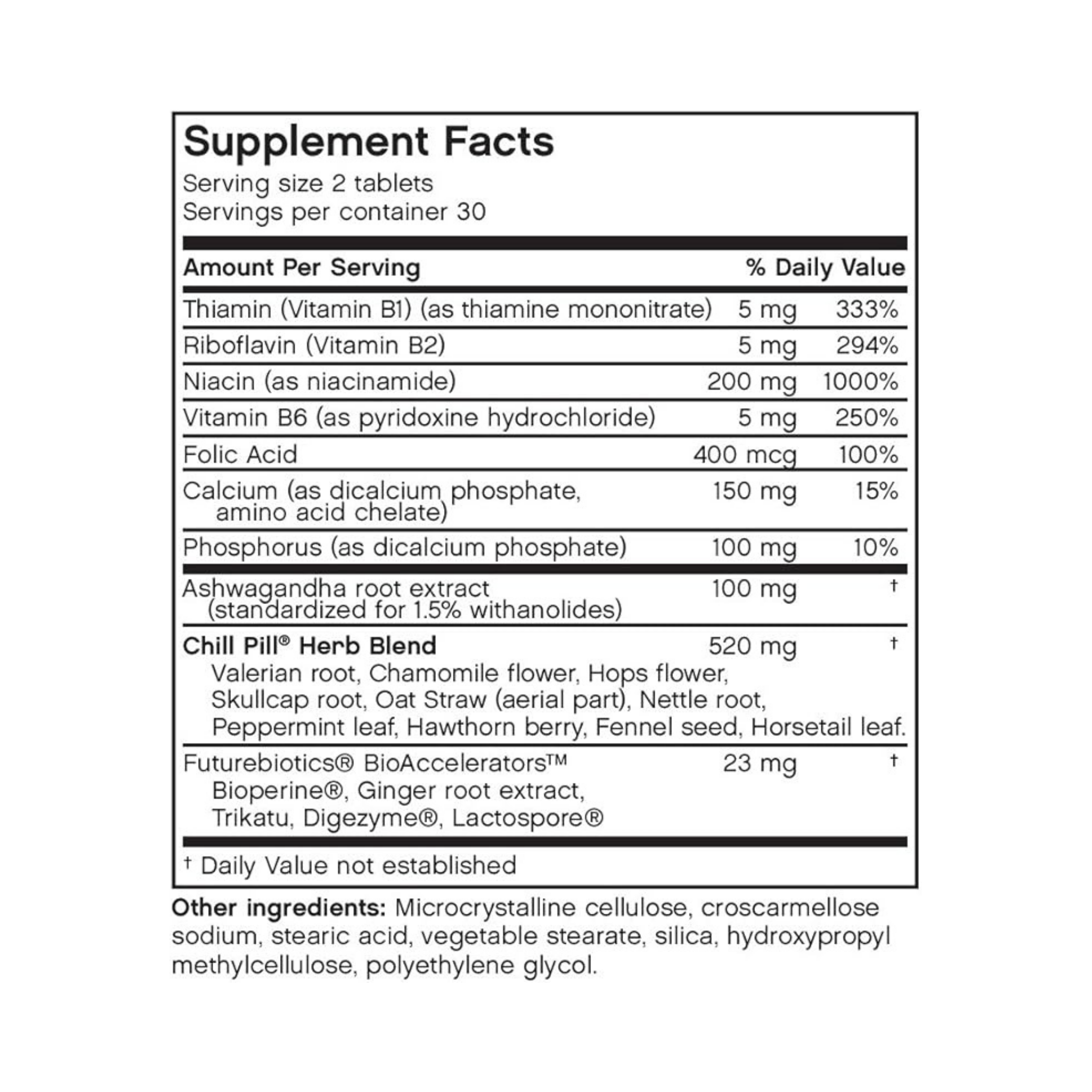 Futurebiotics, Chill Pill, 60 Vegetarian Tablets