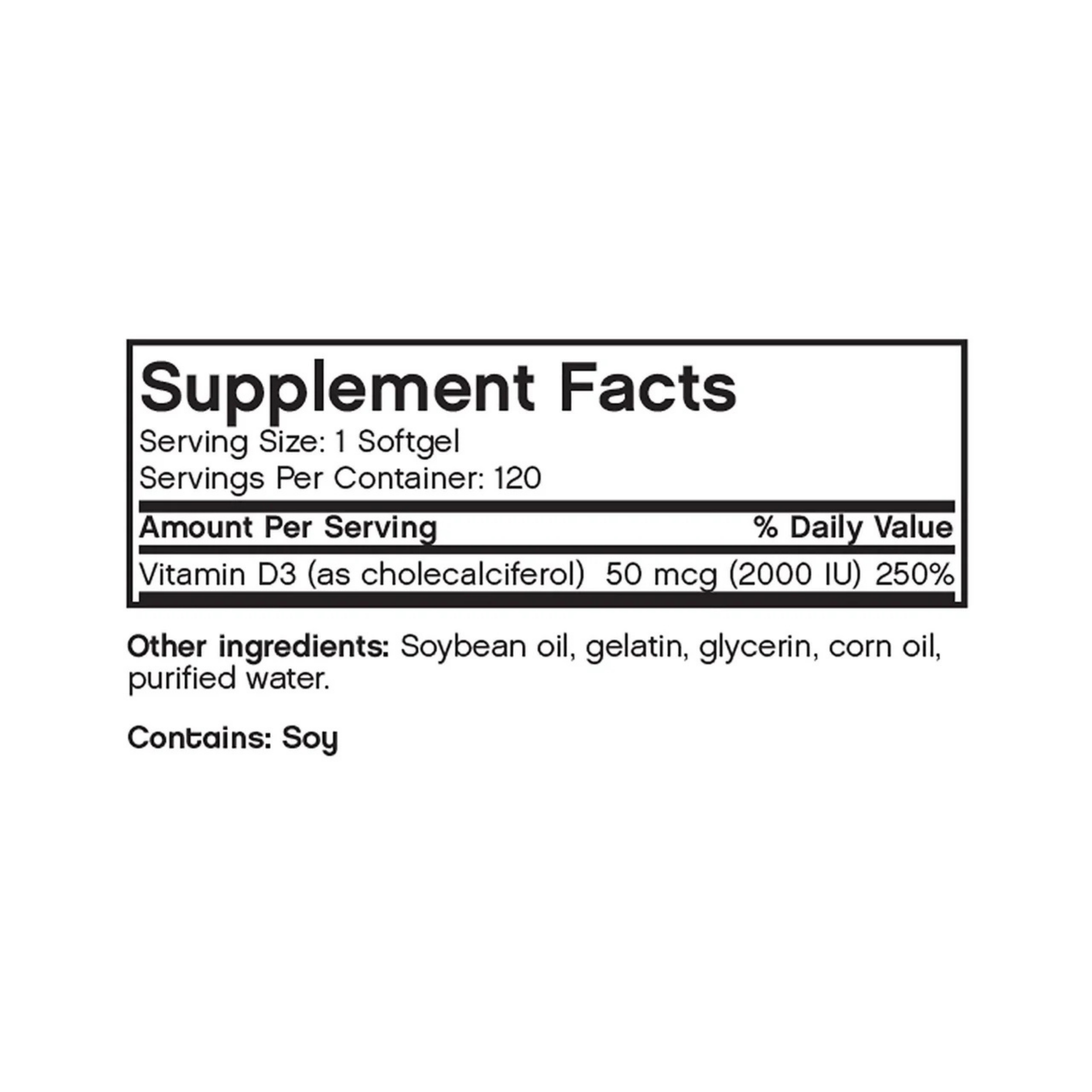 Futurebiotics, Vitamin D3 2000 IU, 120 Softgels