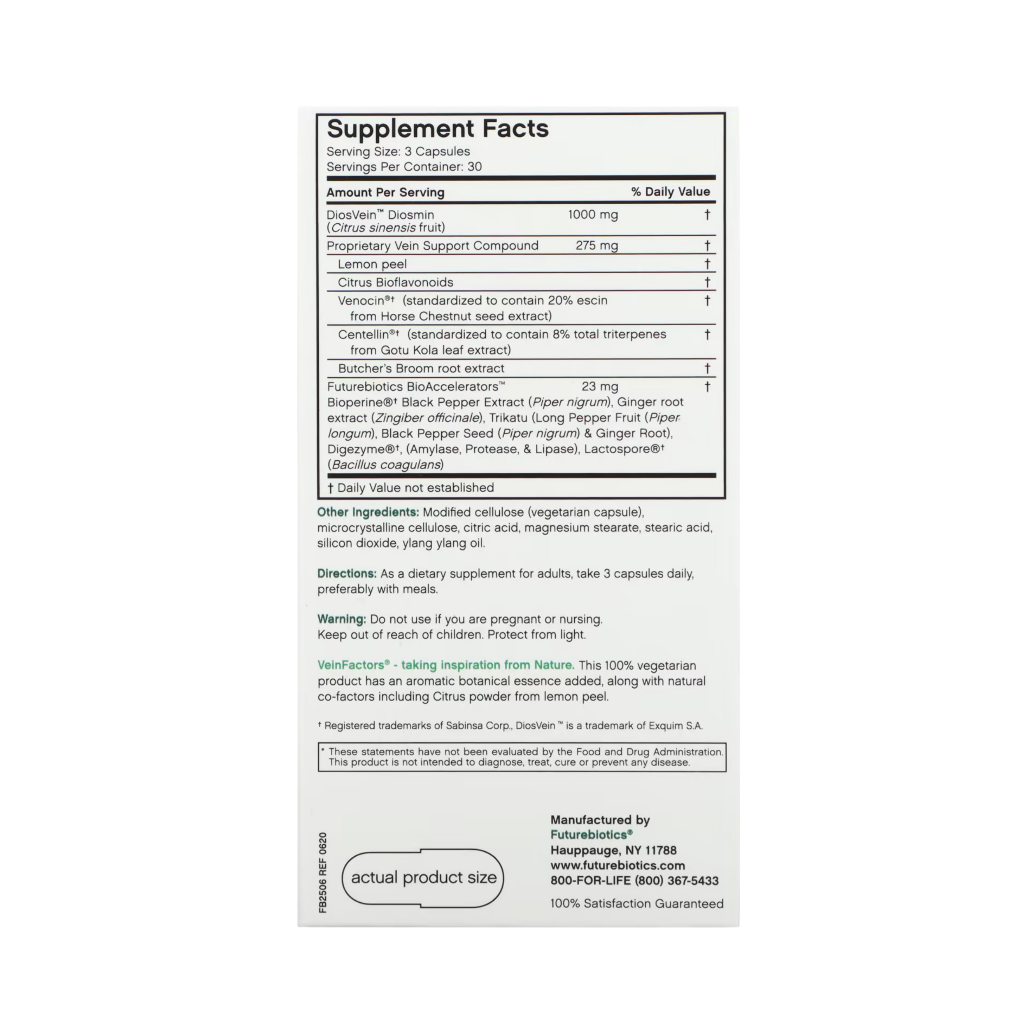 Futurebiotics, VeinFactors, Varicose Vein Complex, 90 Vegetarian Capsules