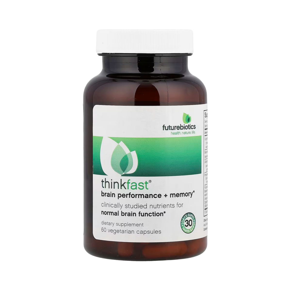 Futurebiotics, ThinkFast, Brain Performance + Memory, 60 Vegetarian Capsules