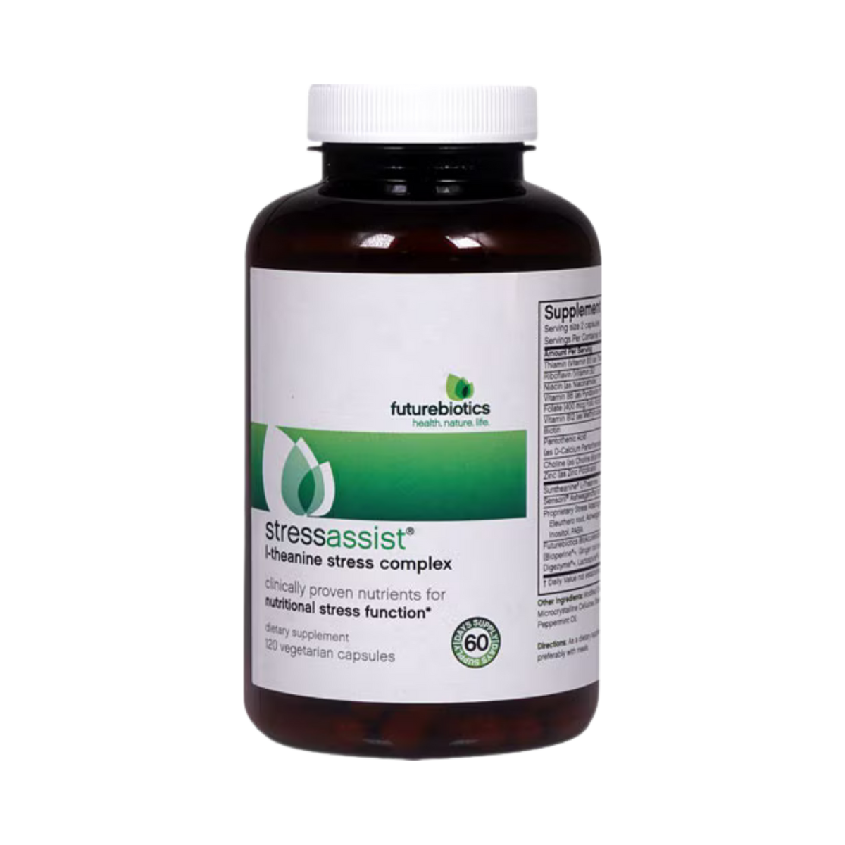Futurebiotics, StressAssist L-Theanine Stress Comple, 120 Vegetarian Capsules