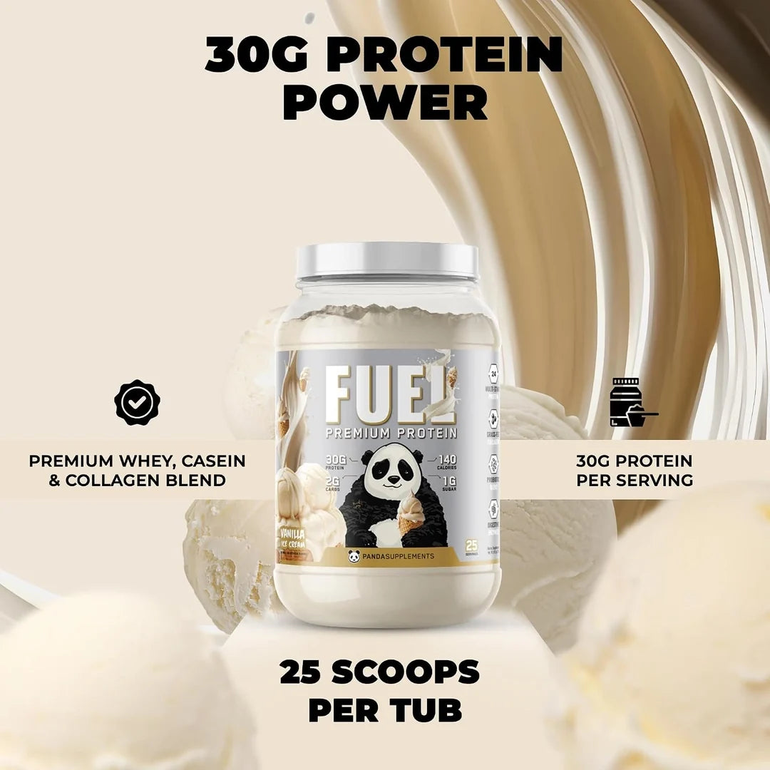 Panda Supplements, Fuel Premium Protein, Vanilla Ice Cream, 25 Servings