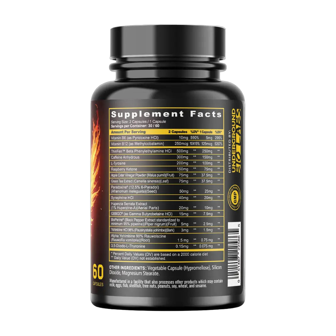 Panda Supplements, Cuts, Extreme Thermogenic Burner, 60 Capsules