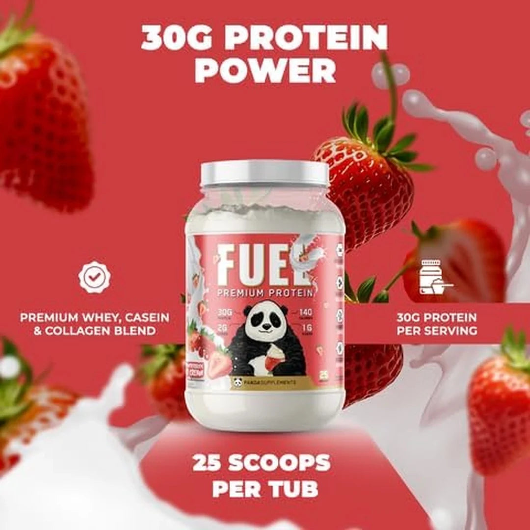 Panda Supplements, Fuel Premium Protein, Strawberries & Cream, 25 Servings